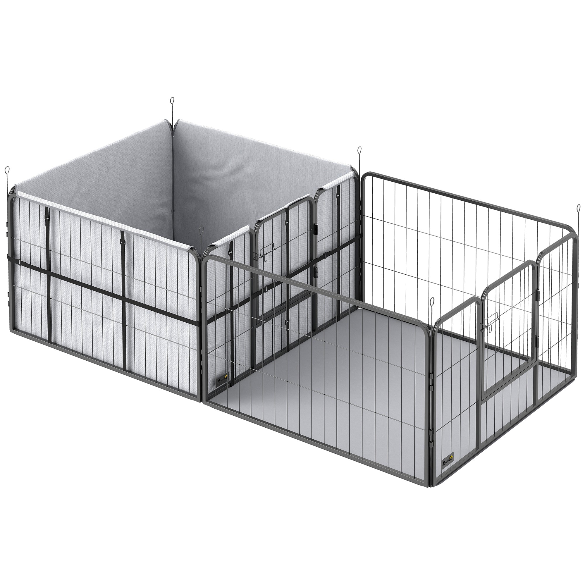 pawhut-parc-de-mise-bas-modulable-avec-housse-et-tapis-pour-chiens-petits-et-moy image 1