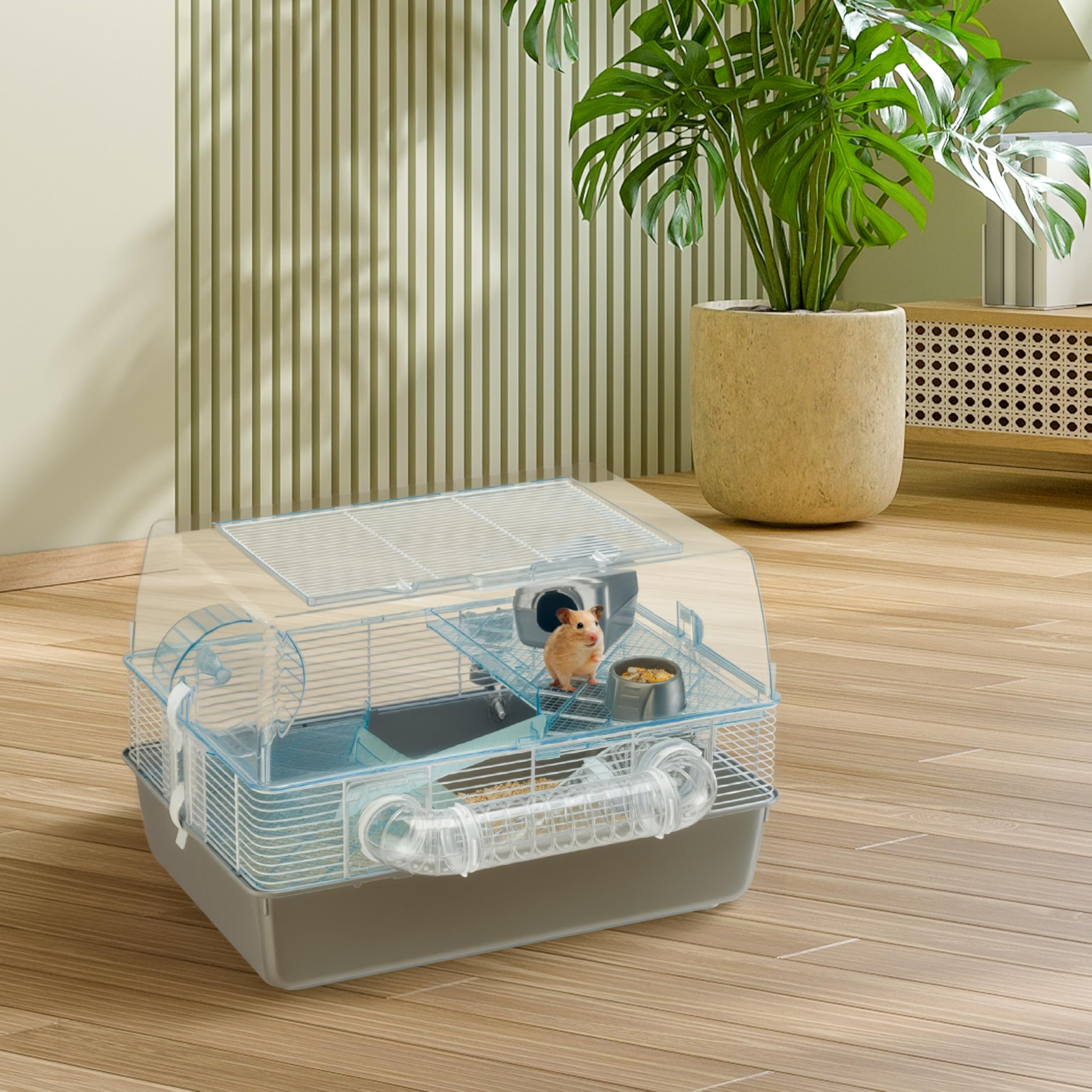 ferplast-duna-fun-cage-pour-hamsters-et-souris-55x47x37-5cm-avec-roue-et-tunnels image 2