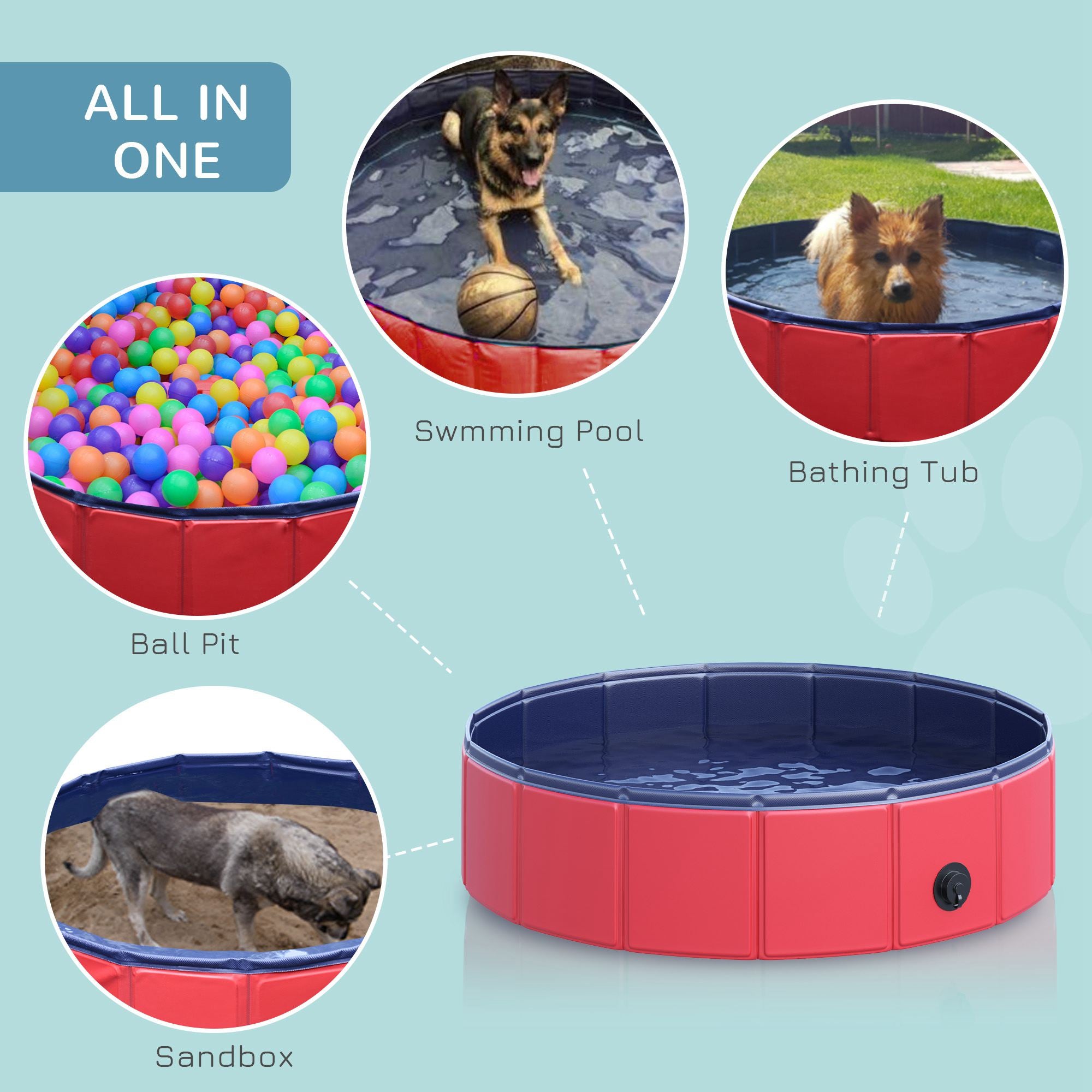 pawhut-piscine-pliante-pour-chien-80-x-20-cm-rouge-avec-fond-antid-rapant image 6