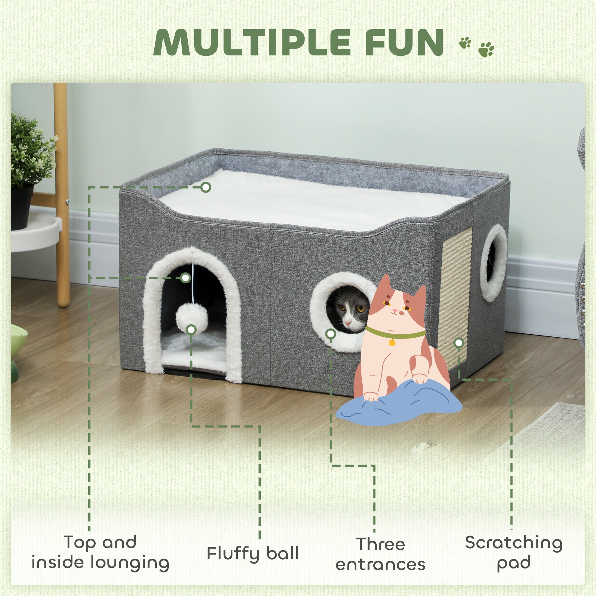 pawhut-maison-pour-chat-cosy-avec-griffoir-coussin-et-design-pliable image 6