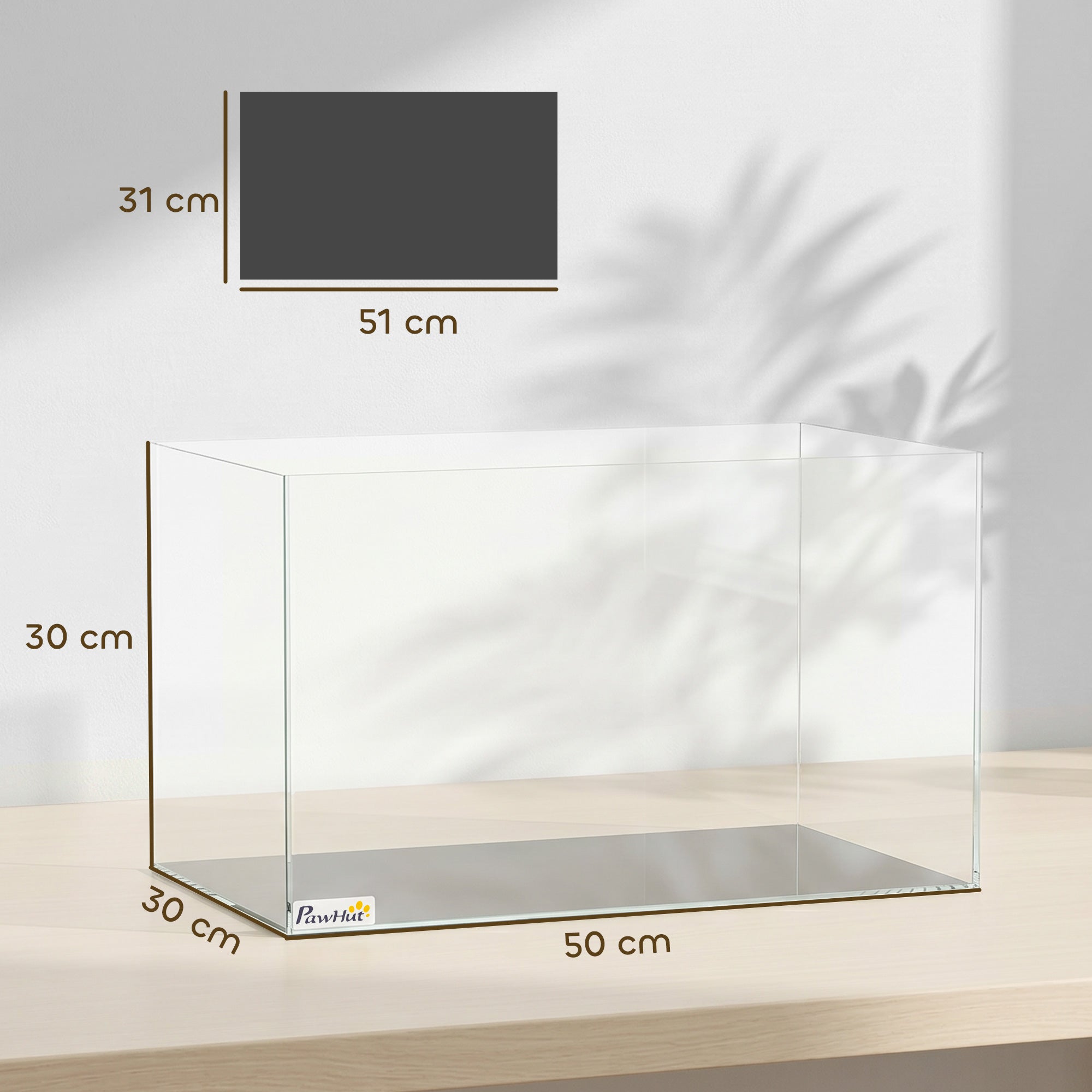 pawhut-aquarium-verre-43-l-50-x-30-x-30-cm-avec-tapis-de-protection image 5