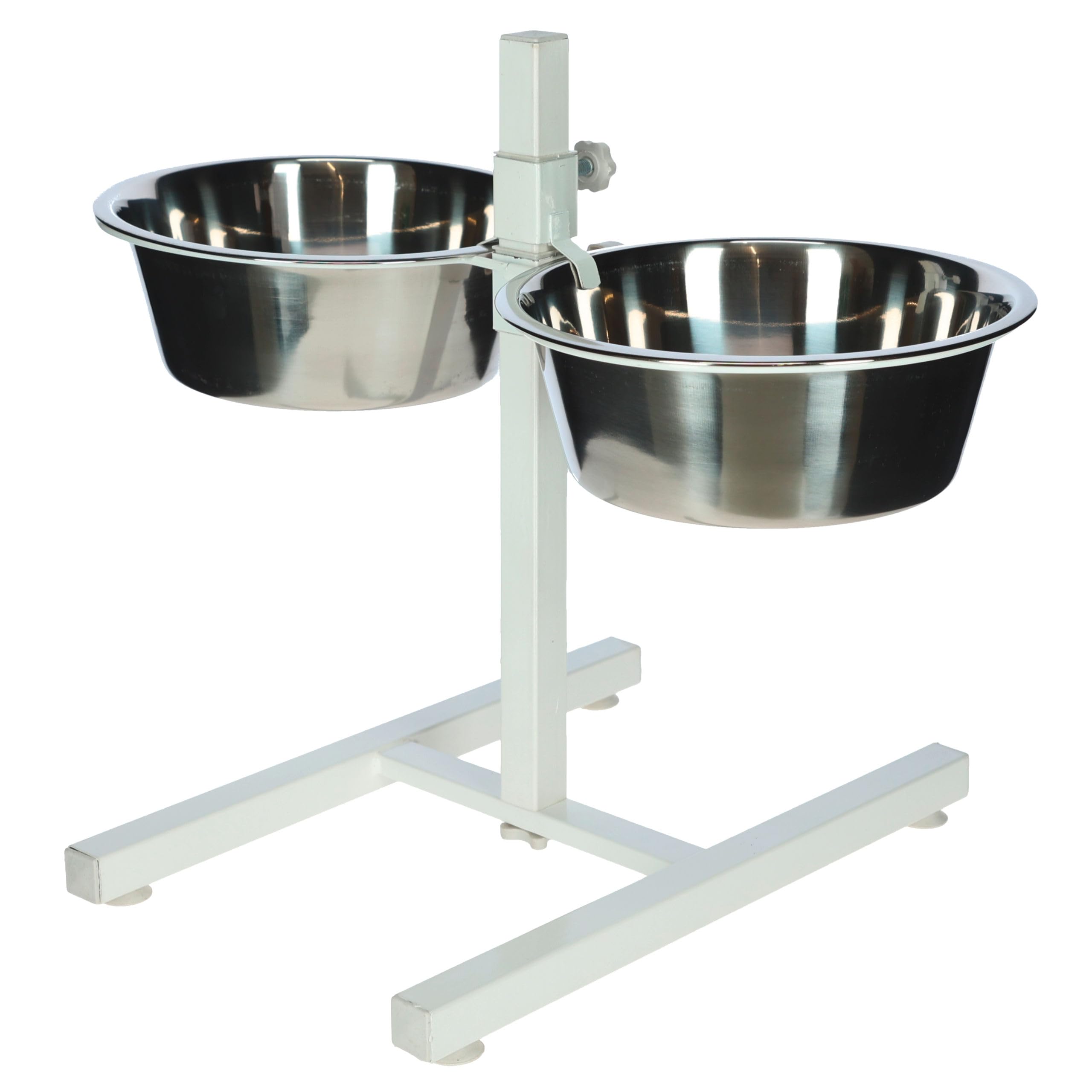 kerbl-gamelle-sur-lev-e-pour-chien-2x1800-ml-blanc-cadre-acier-hauteur-r-glable image 8