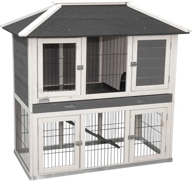 kerbl-villa-cage-rongeurs-clapier-bois-2-tages-118-x-68-x-118-cm-toit-bitum image 1