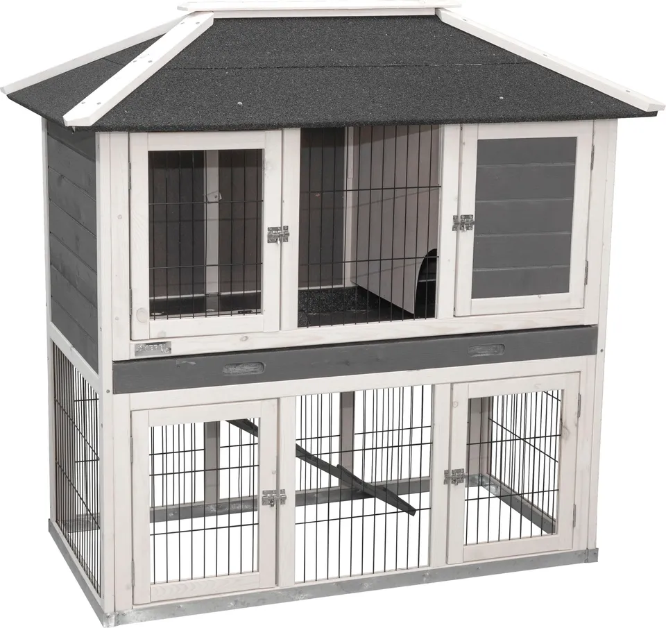 kerbl-villa-cage-rongeurs-clapier-bois-2-tages-118-x-68-x-118-cm-toit-bitum image 1