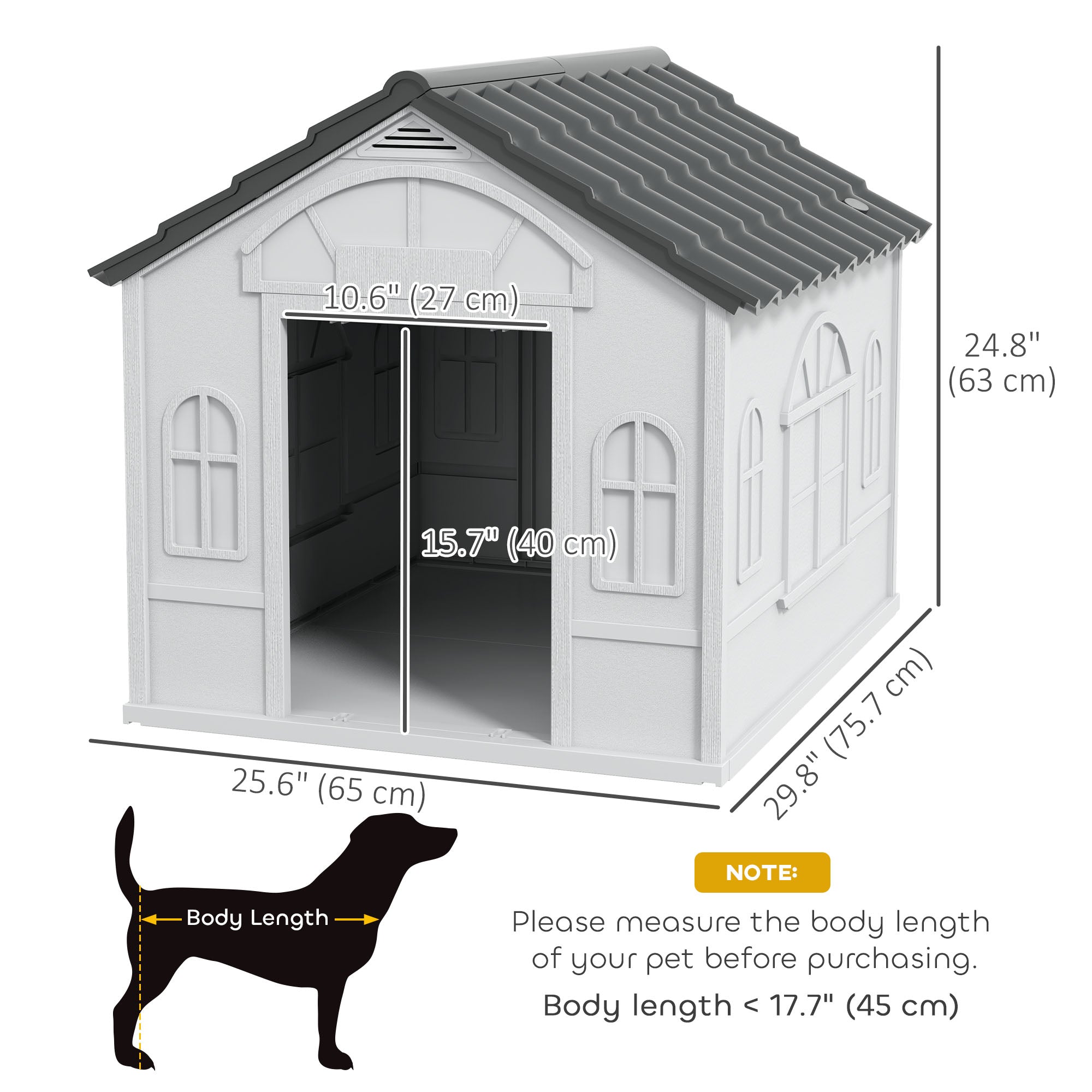 pawhut-niche-pour-chien-en-plastique-avec-ventilation-gris image 5