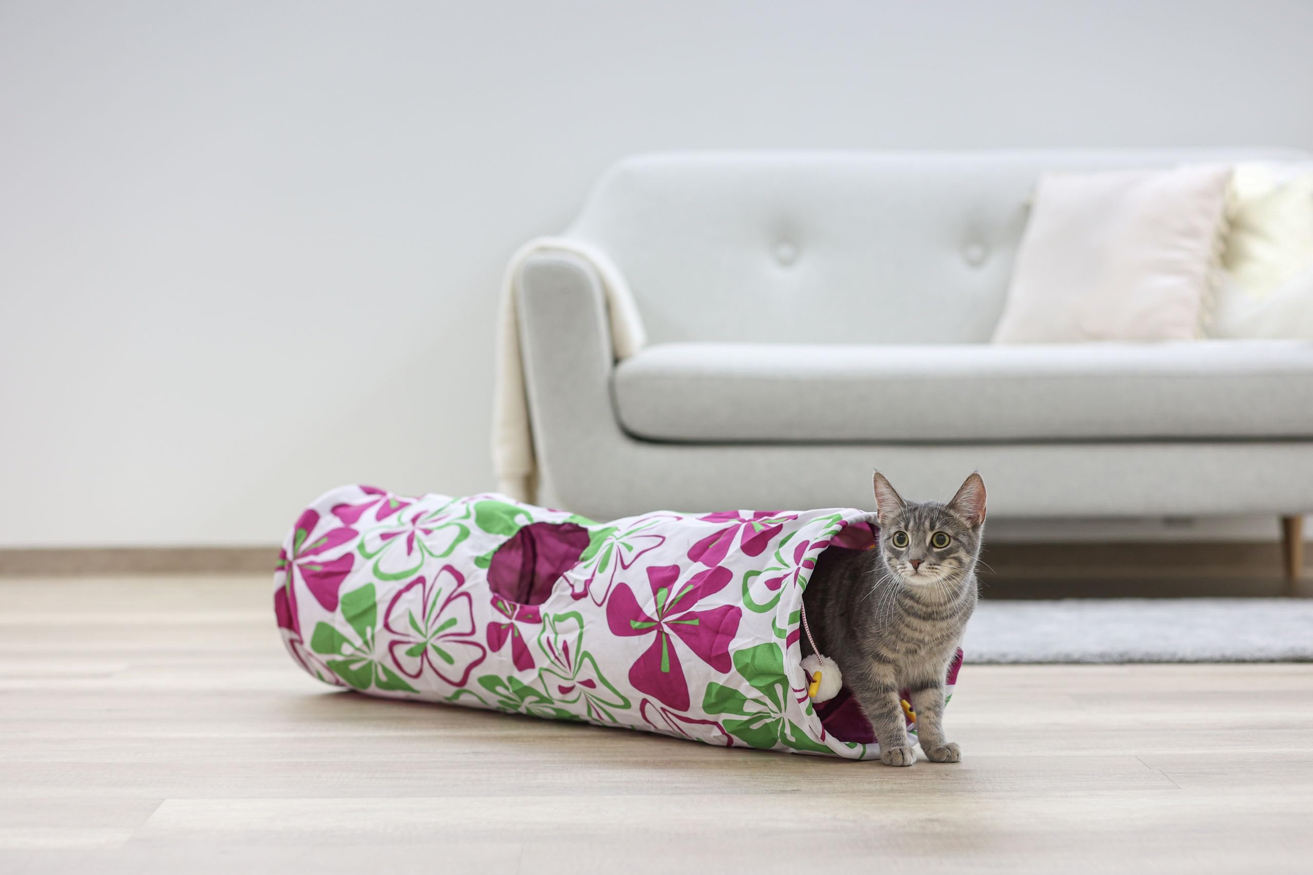kerbl-tunnel-pour-chat-flower-multicolor-nylon-90x25cm image 4