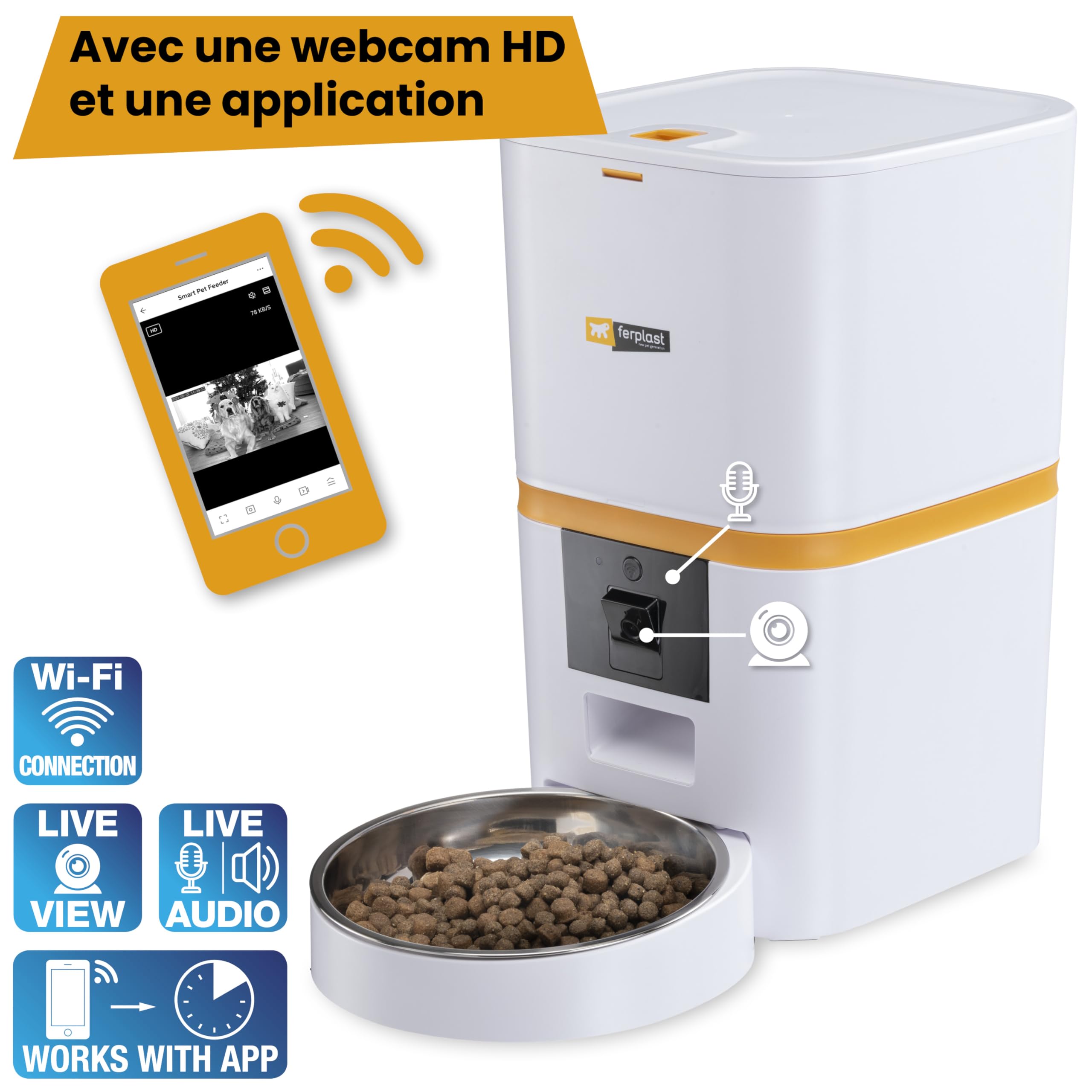 ferplast-risto-pet-smart-distributeur-croquettes-automatique-6-l-avec-cam-ra-app image 4