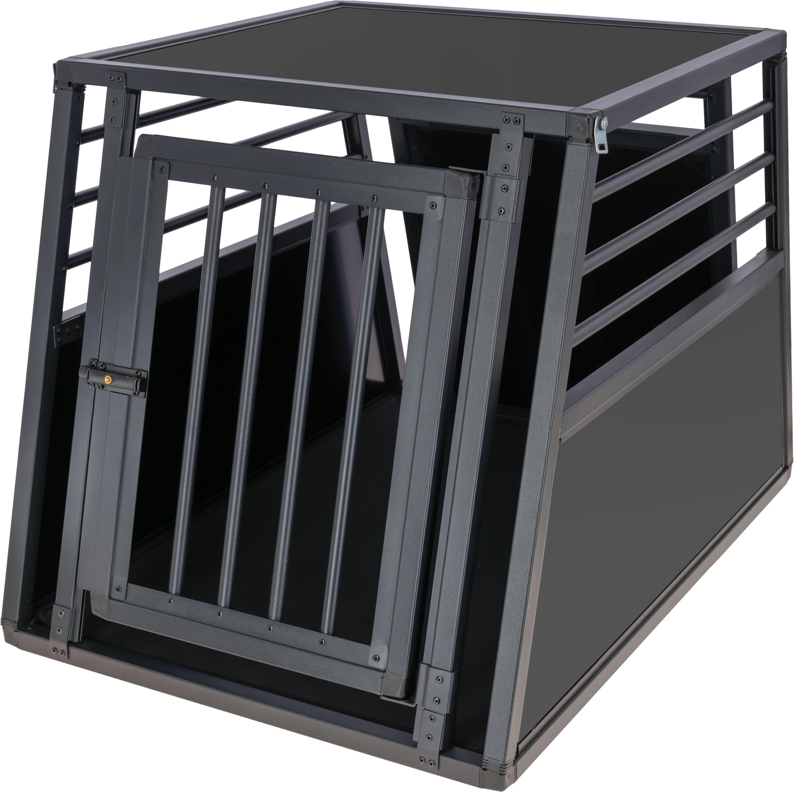 kerbl-vacation-cage-de-transport-en-aluminium-pour-chien-1-porte-graphite-92x65x image 1