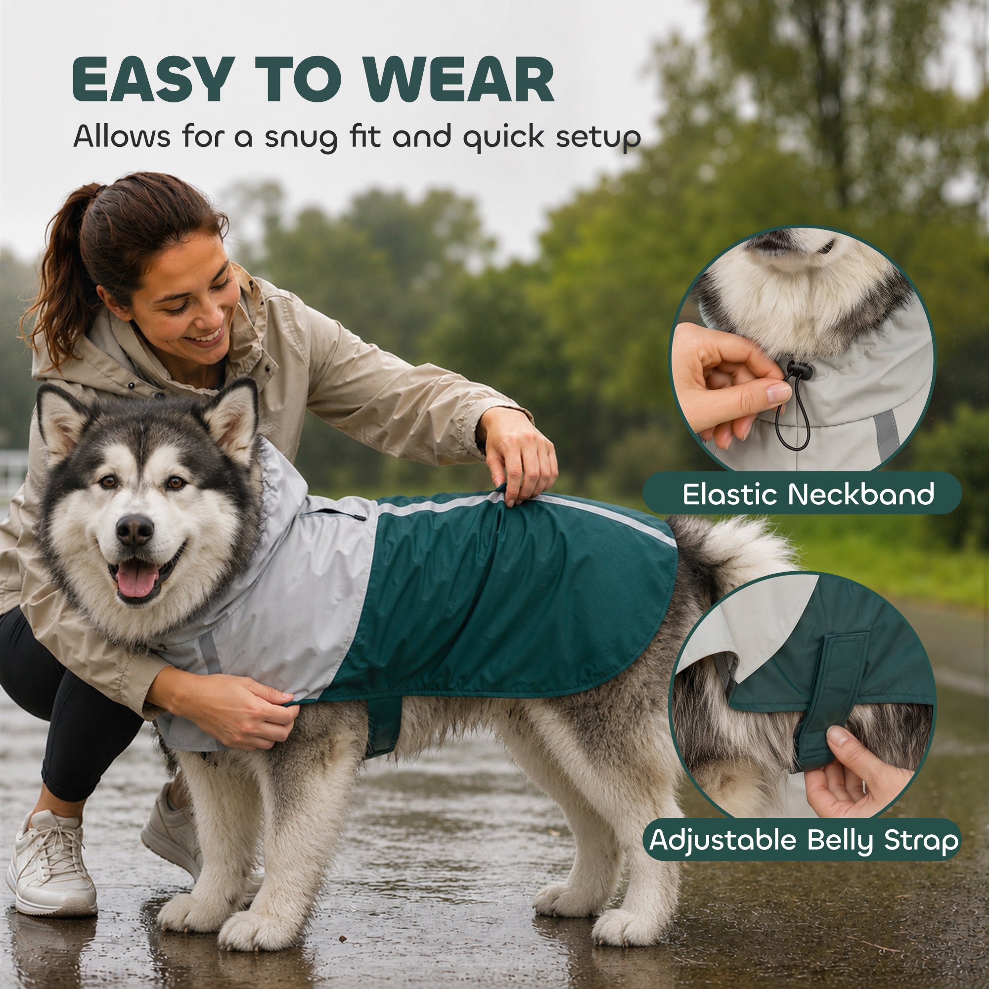 pawhut-manteau-de-pluie-pour-chien-avec-capuche-bandes-r-fl-chissantes-et-ouvert image 8