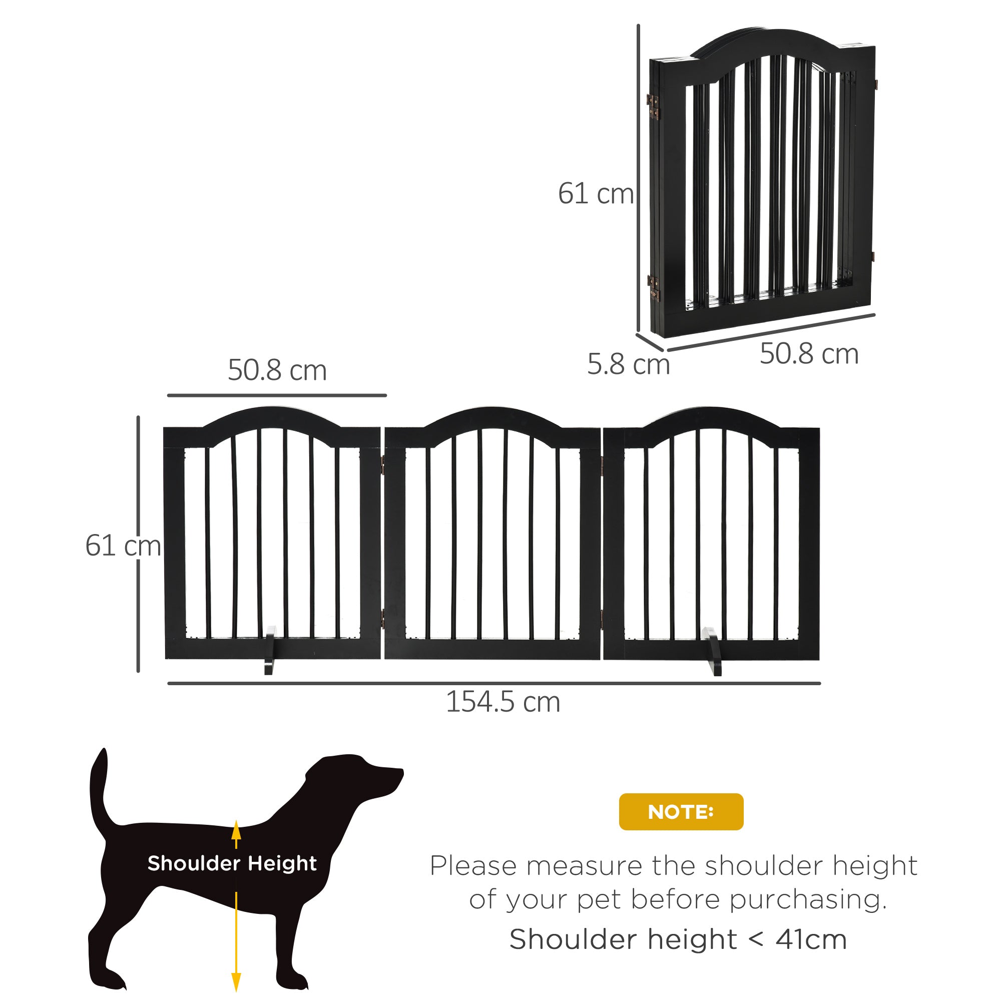 pawhut-barri-re-pour-chien-pliable-3-panneaux-autoportante-noir image 5