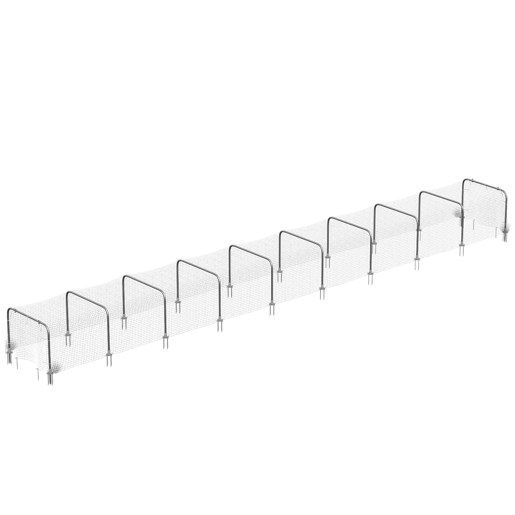 pawhut-tunnel-poulailler-extra-long-900-x-99-cm-filet-nylon-acier-galvanis image 1