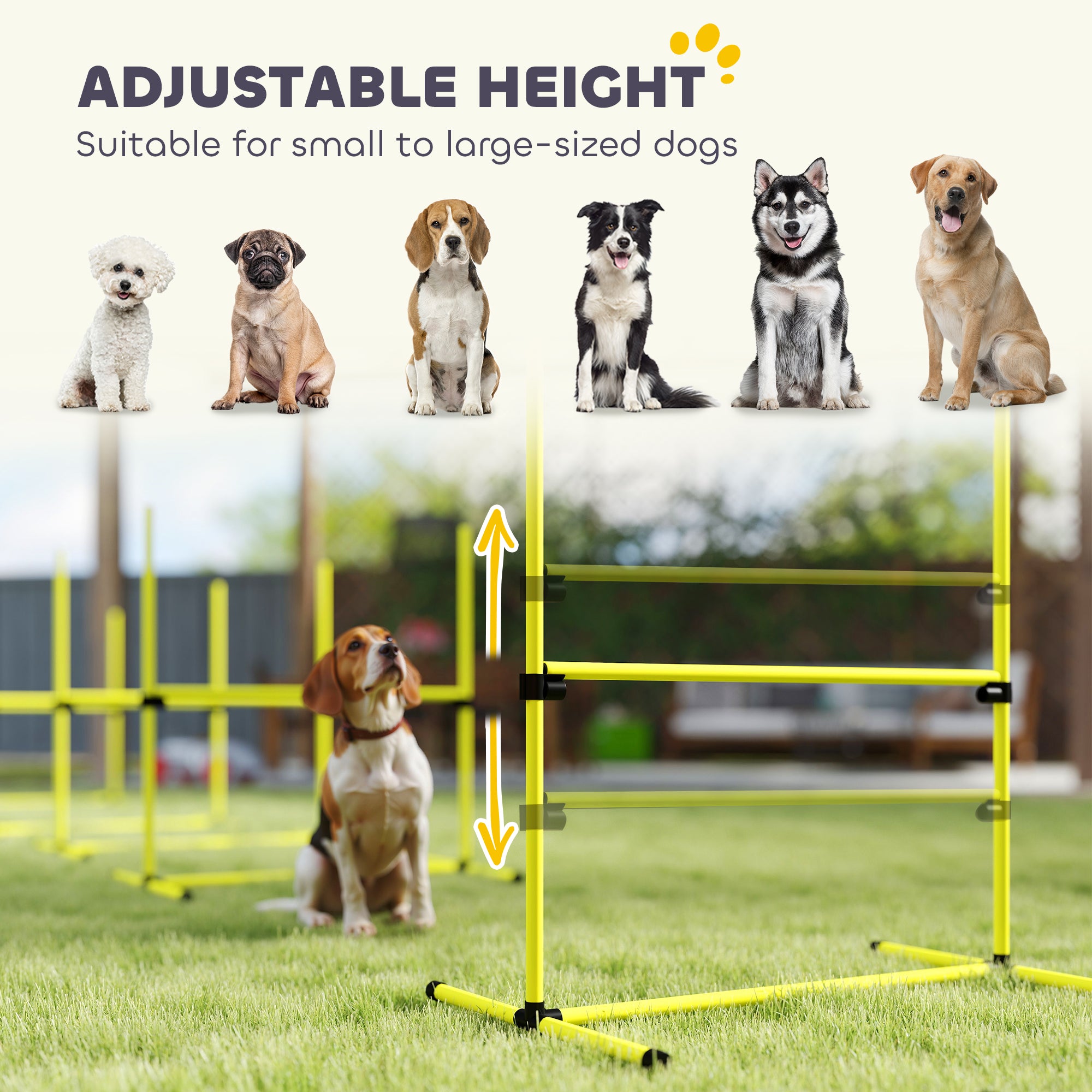 pawhut-kit-agility-chien-6-pi-ces-haies-r-glables-jaune image 6