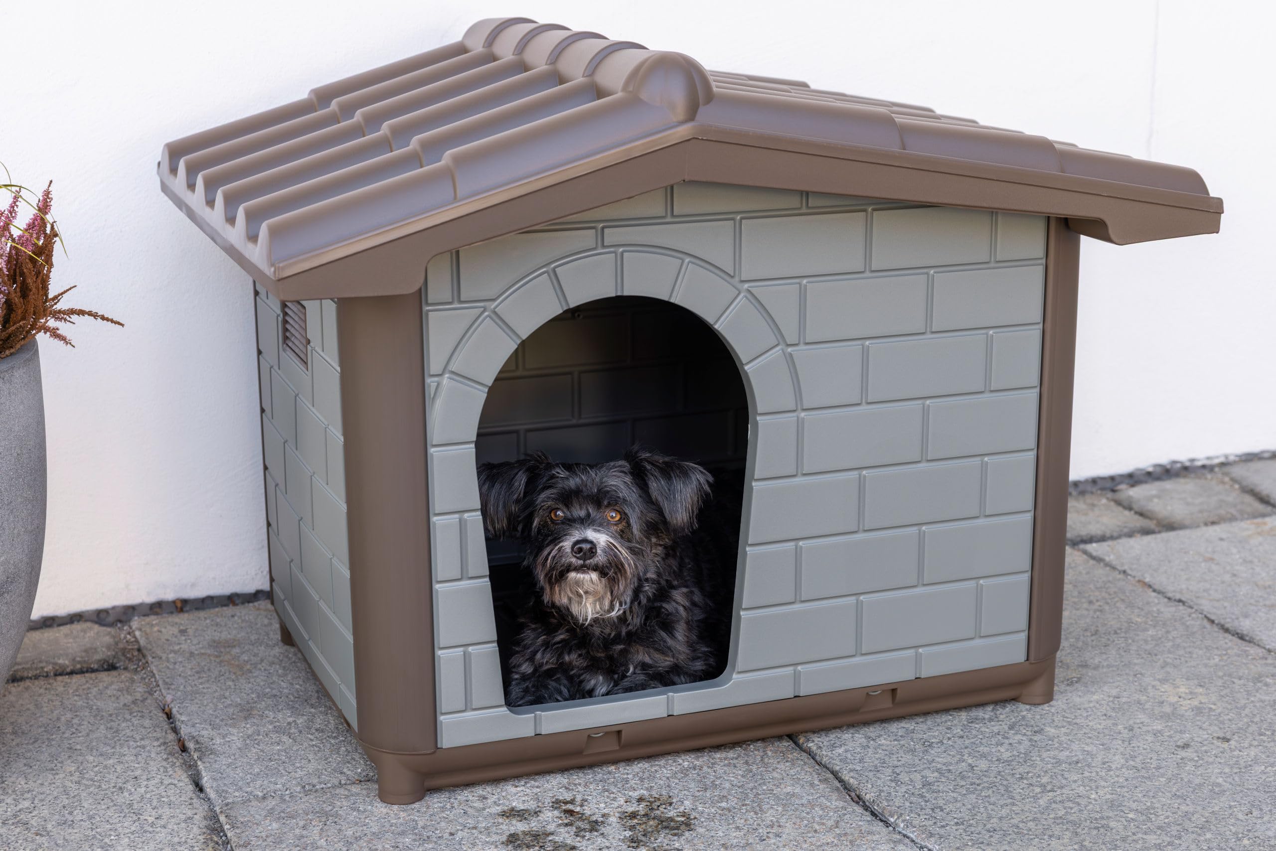 kerbl-pet-levin-eco-niche-pour-chiens-99-x-70-x-75-cm-plastique-recycl-gris-vert image 3