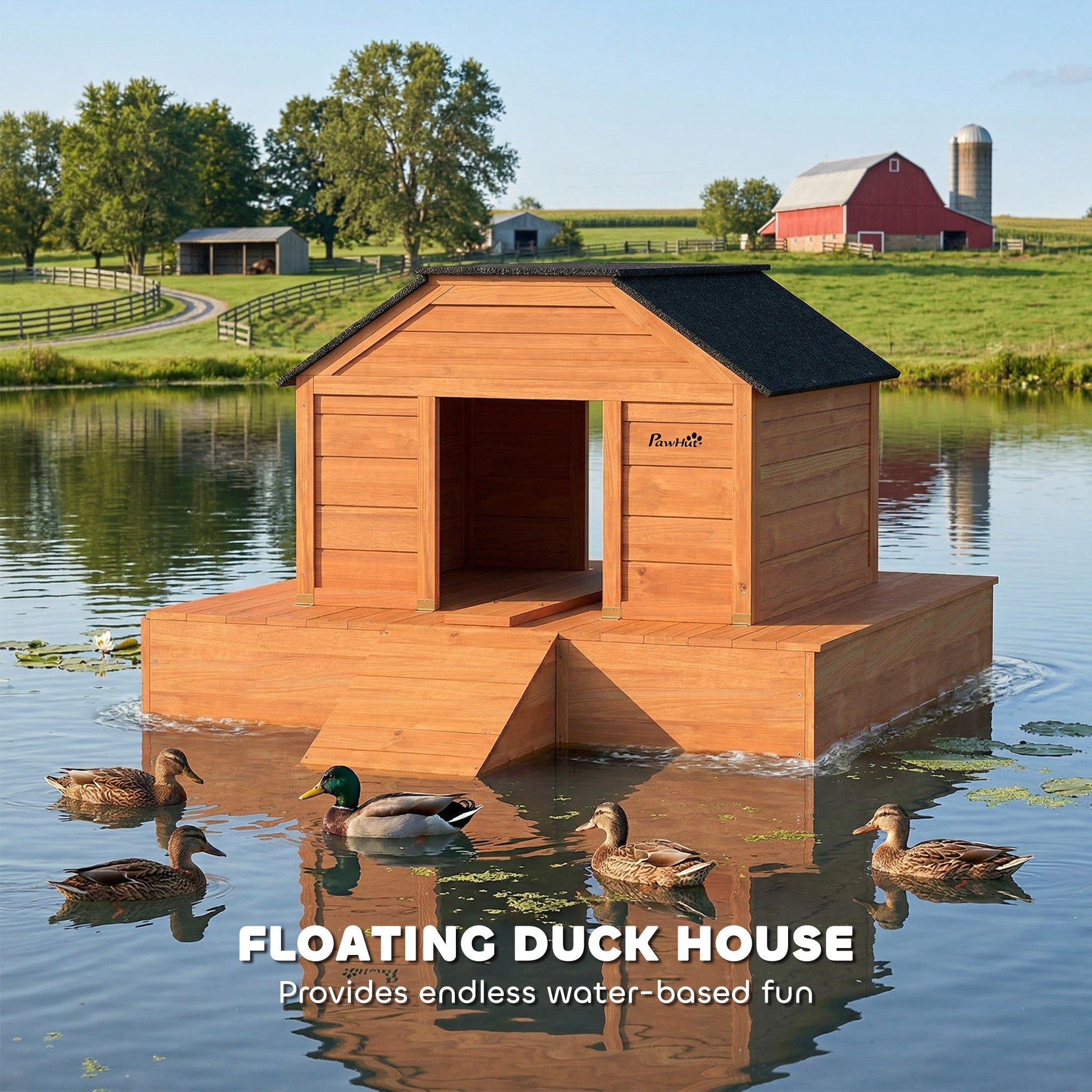 pawhut-maison-flottante-pour-canards-toit-asphalte-waterproof-orange-1-2-canards image 6