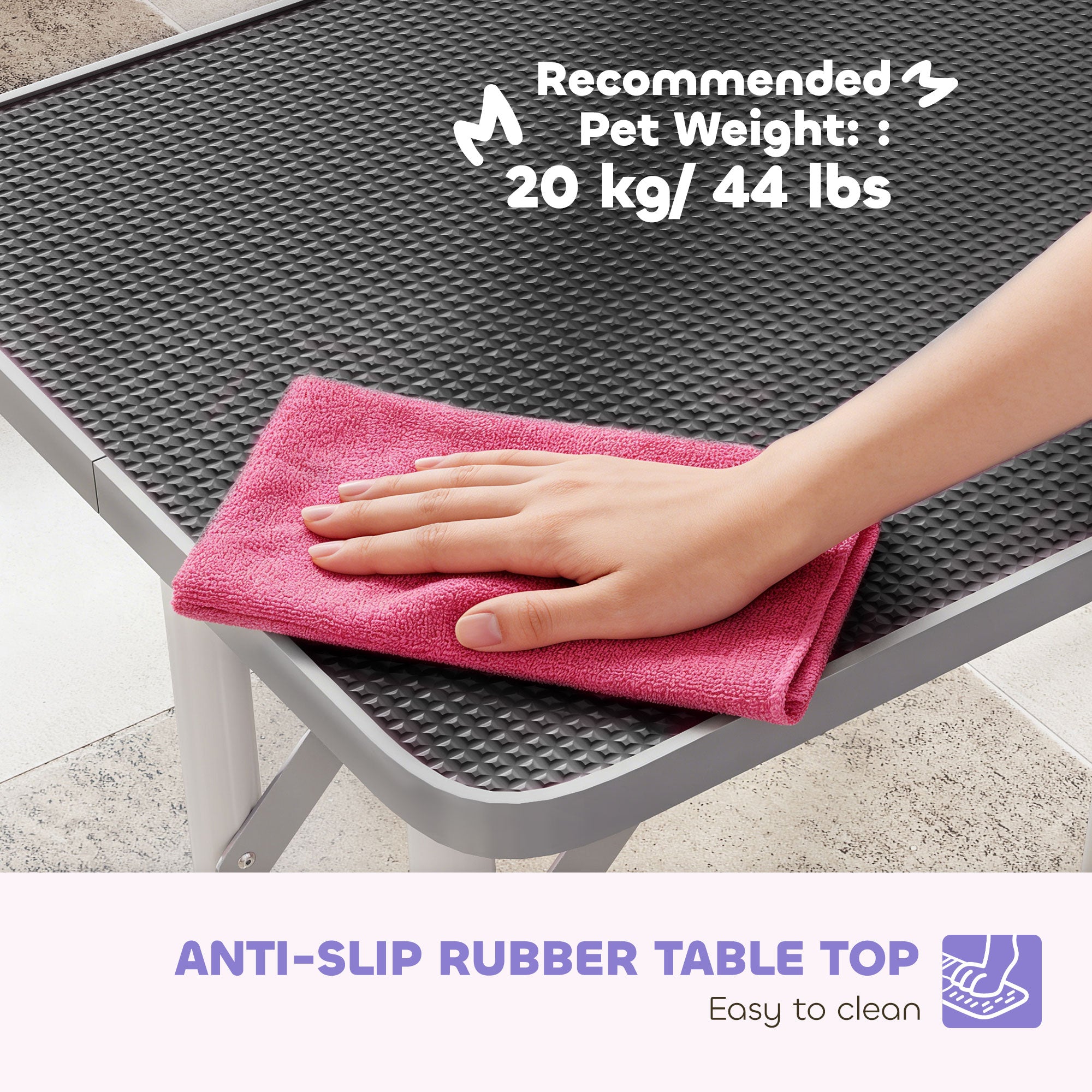 pawhut-table-de-toilettage-chien-pliable-81-cm-avec-bras-r-glable-20-60-cm-noire image 8