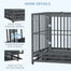 pawhut-cage-chien-heavy-duty-43-roulettes-verrouillables-double-porte-et-bac-amo image 7