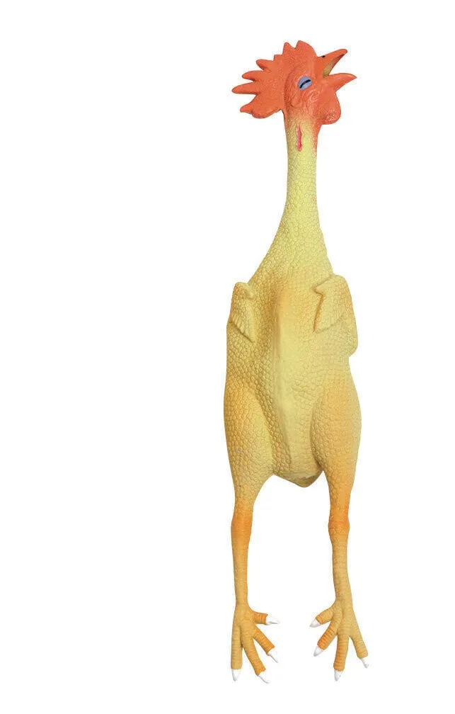 kerbl-pet-jouet-chien-poulet-latex-avec-couineur-23-cm-jaune-rouge image 1