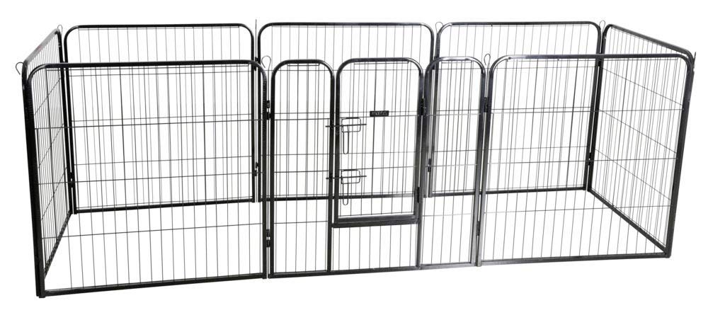 kerbl-pet-enclos-pour-chiens-chiots-m-tal-8-panneaux-80x77-cm-avec-porte image 4