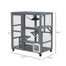 pawhut-maison-chat-int-rieur-bois-39-avec-roulettes-3-plateformes-et-hamac-gris- image 5