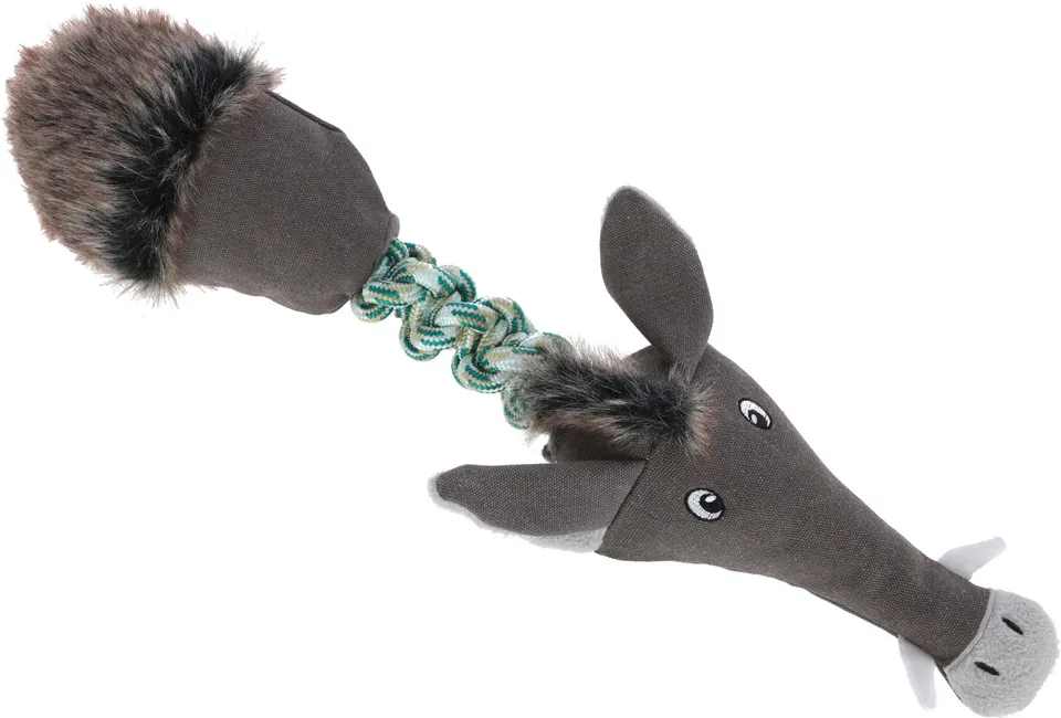 kerbl-pet-jouet-chien-sanglier-17-x-56-cm-avec-corde-et-couineur image 1