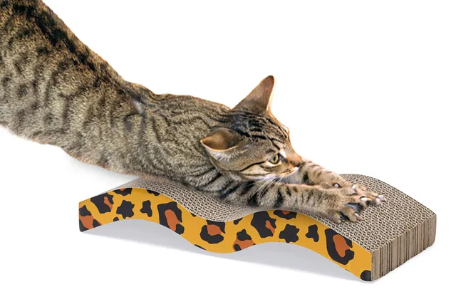 karlie-griffoir-carton-l-opard-40-x-19-x-4-cm-double-face-herbe-chat image 1