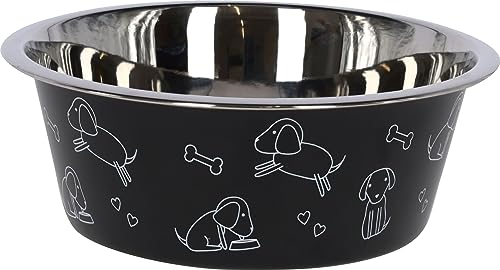 kerbl-pet-bol-en-acier-inoxydable-pour-chien-noir-1800-ml-avec-motif image 7