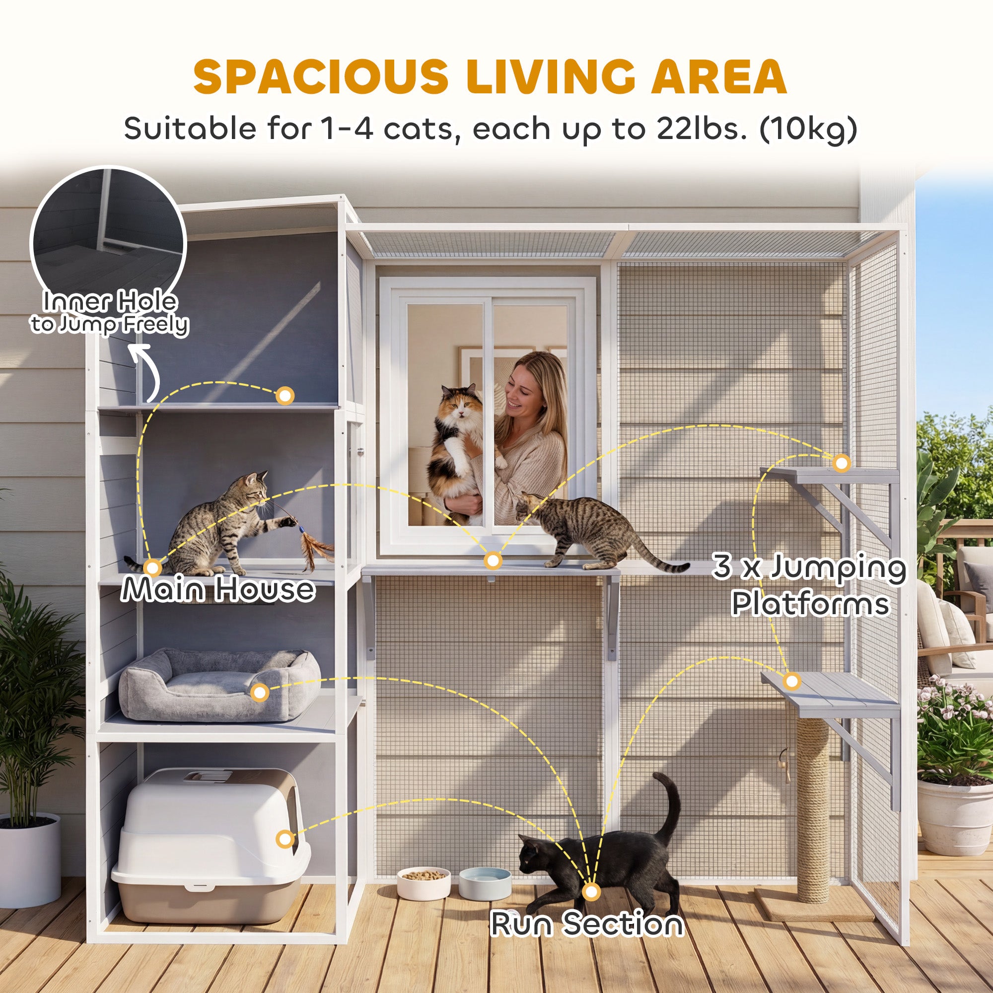 pawhut-catio-ext-rieur-4-niveaux-enclos-chats-avec-parc-gris image 6