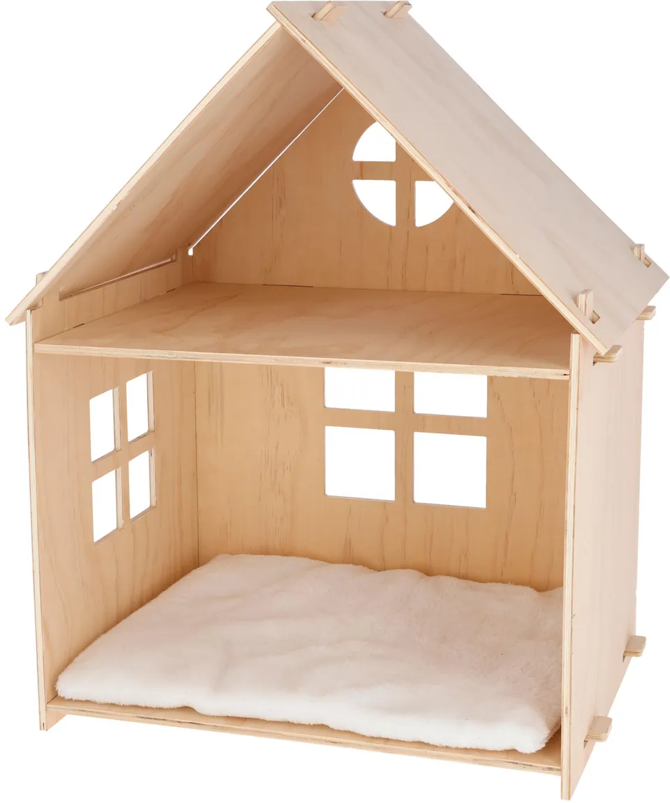 kerbl-pet-yvi-maison-d-int-rieur-pour-chat-2-niveaux-53x38x67-5-cm-naturel-blanc image 1