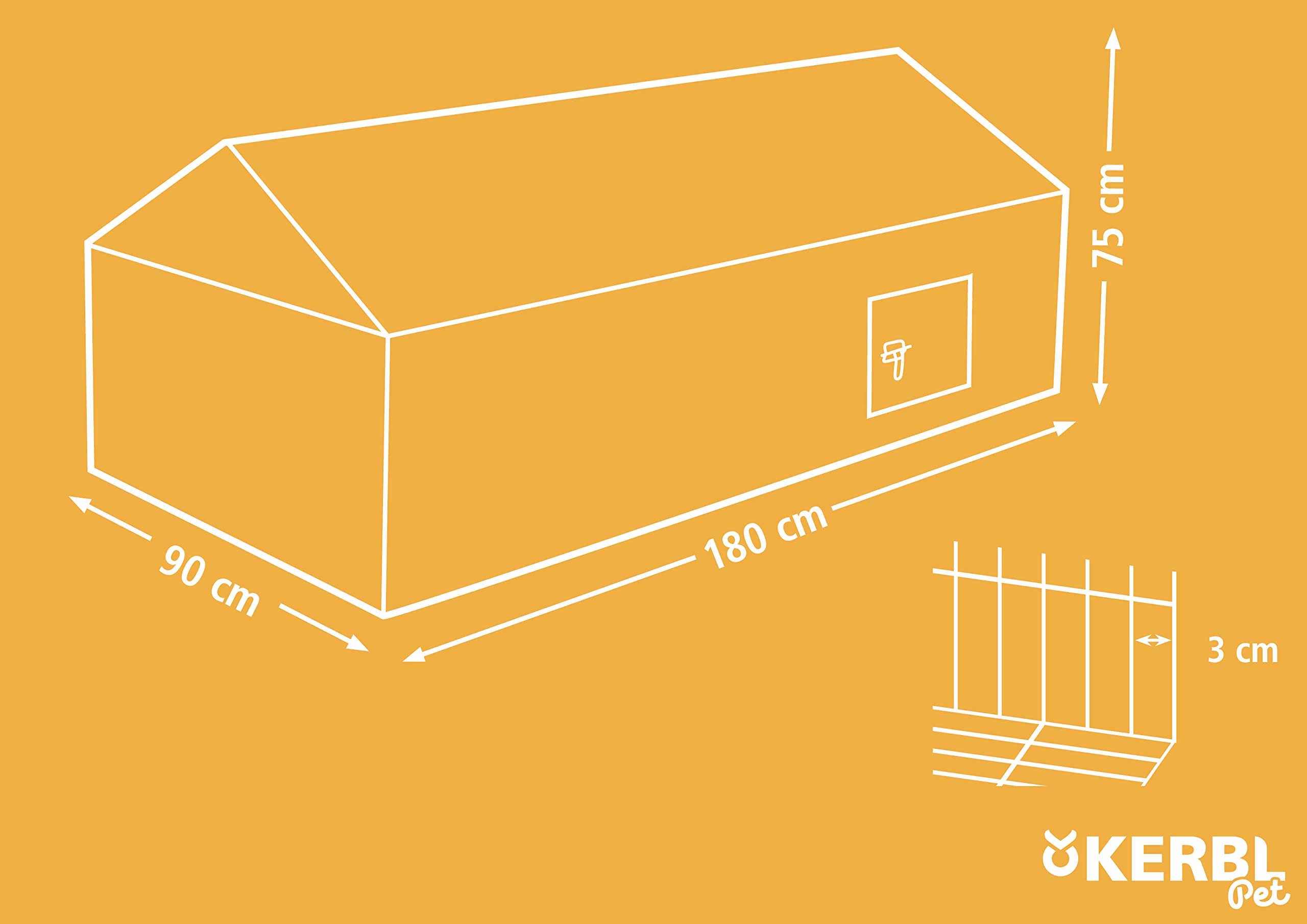 kerbl-enclos-ext-rieur-galvanis-180-x-90-x-75-cm-toit-pointu-avec-protection-sol image 4