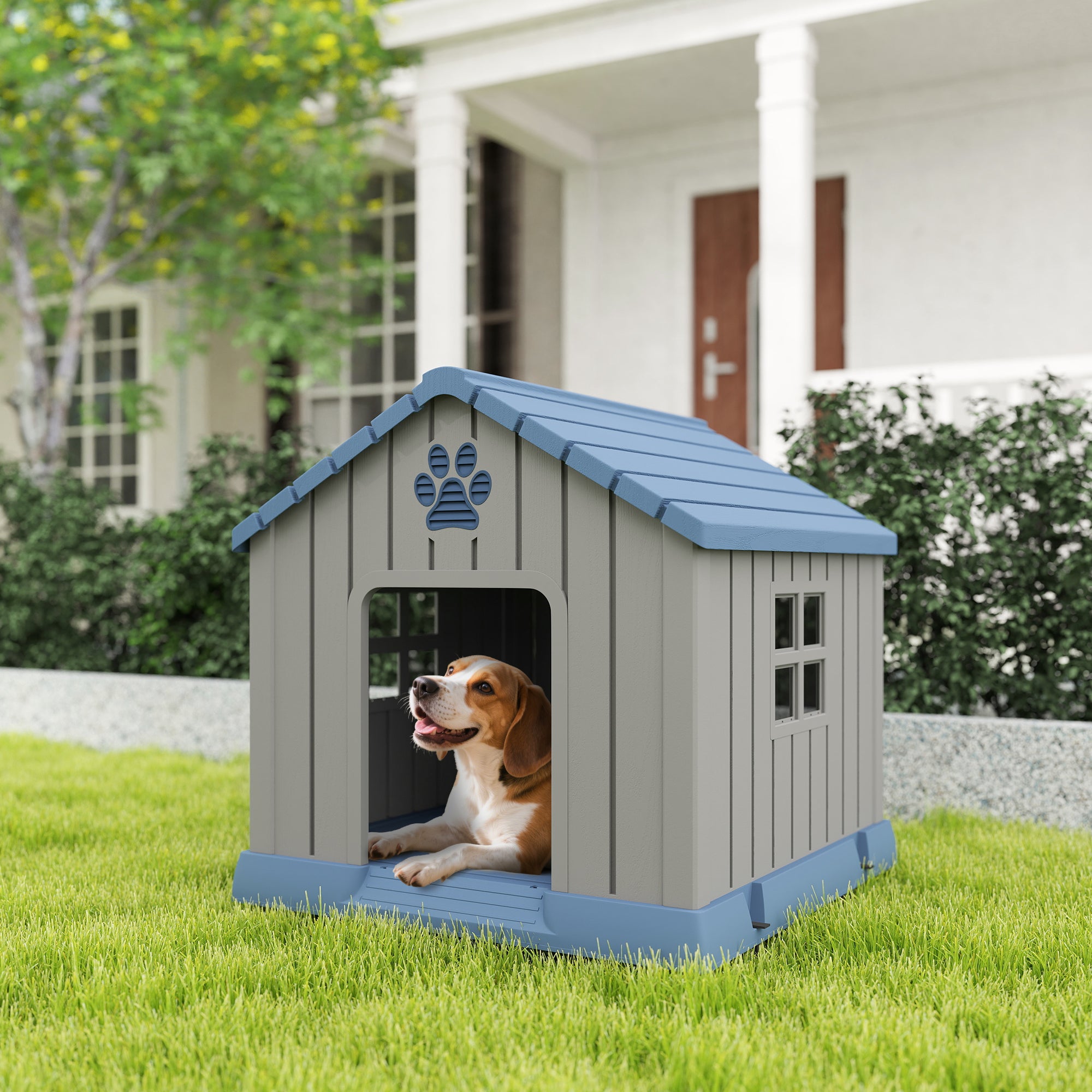 pawhut-niche-chien-d-ext-rieur-style-cabane-ventil-e-grise image 4