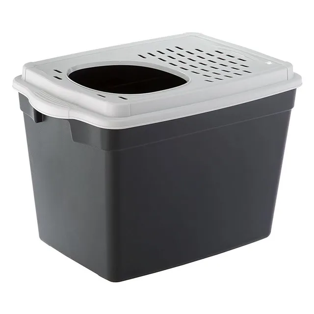 ferplast-jumpy-bac-liti-re-pour-chat-entr-e-par-le-haut-noir image 1