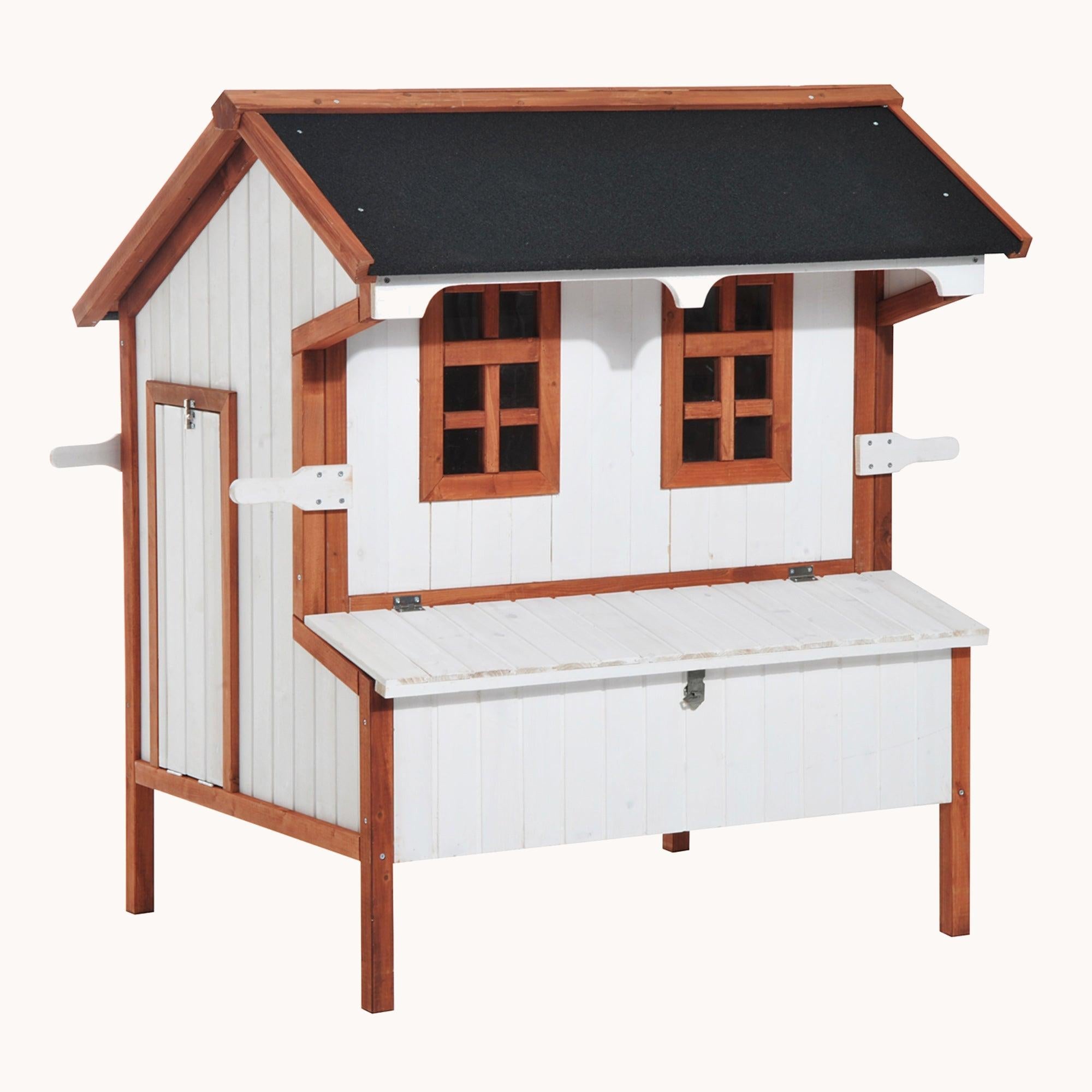 pawhut-poulailler-compact-119-cm-sur-lev-avec-pondoir-pour-3-5-poules image 1