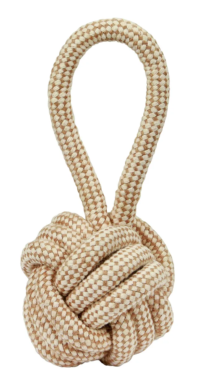 kerbl-balle-avec-corde-xl-pour-grand-chien-jute-coton-21-cm-8-cm-beige image 1