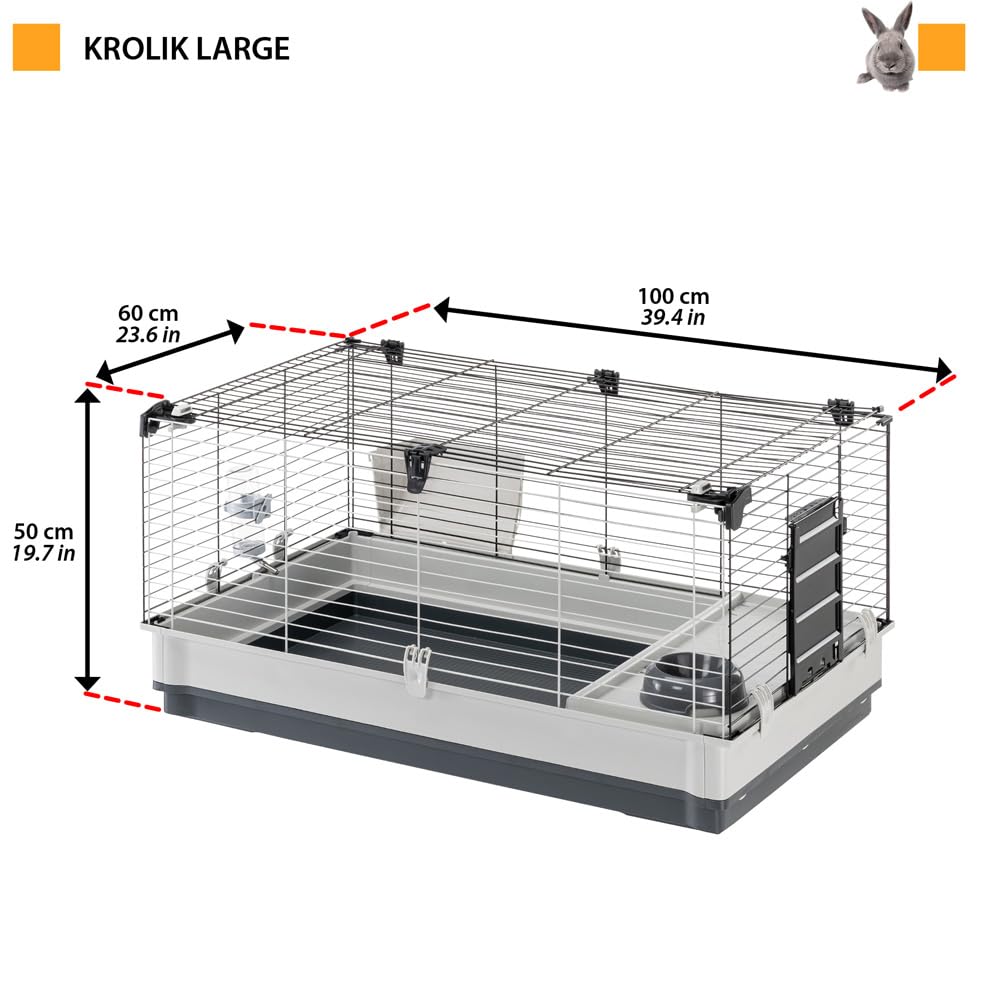 ferplast-krolik-large-cage-pour-lapins-cochons-d-inde-et-petits-animaux-100-x-60 image 2