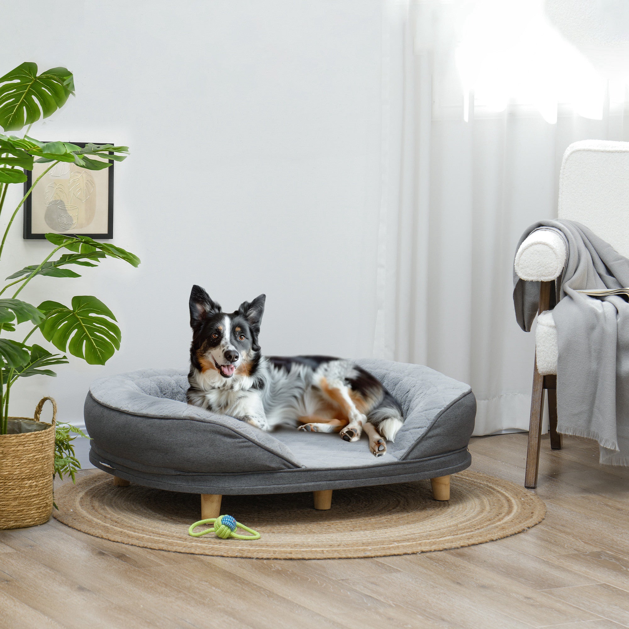 pawhut-canap-lit-pour-grand-chien-avec-housse-amovible-lavable-gris image 4