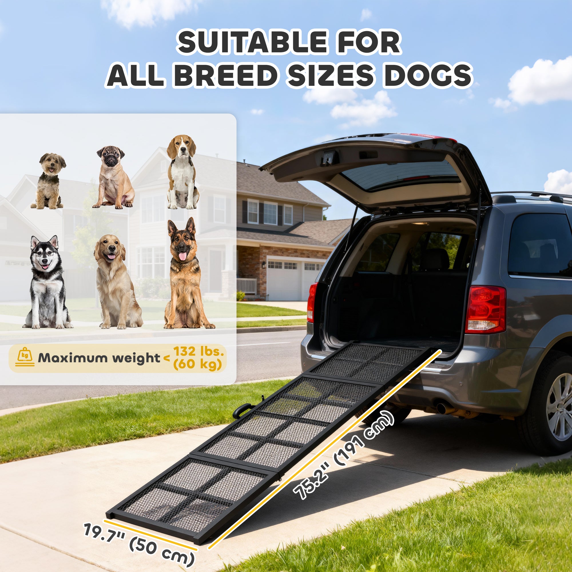 pawhut-rampe-pour-chien-pliable-75-antid-rapante-pour-voiture-noire image 5