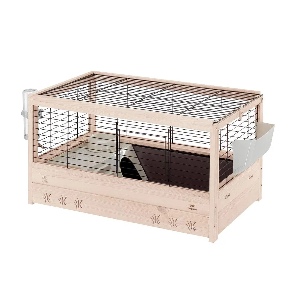 ferplast-arena-80-cage-lapins-et-cochons-d-inde-82x52x45-5-cm-bois-fsc-avec-acce image 1