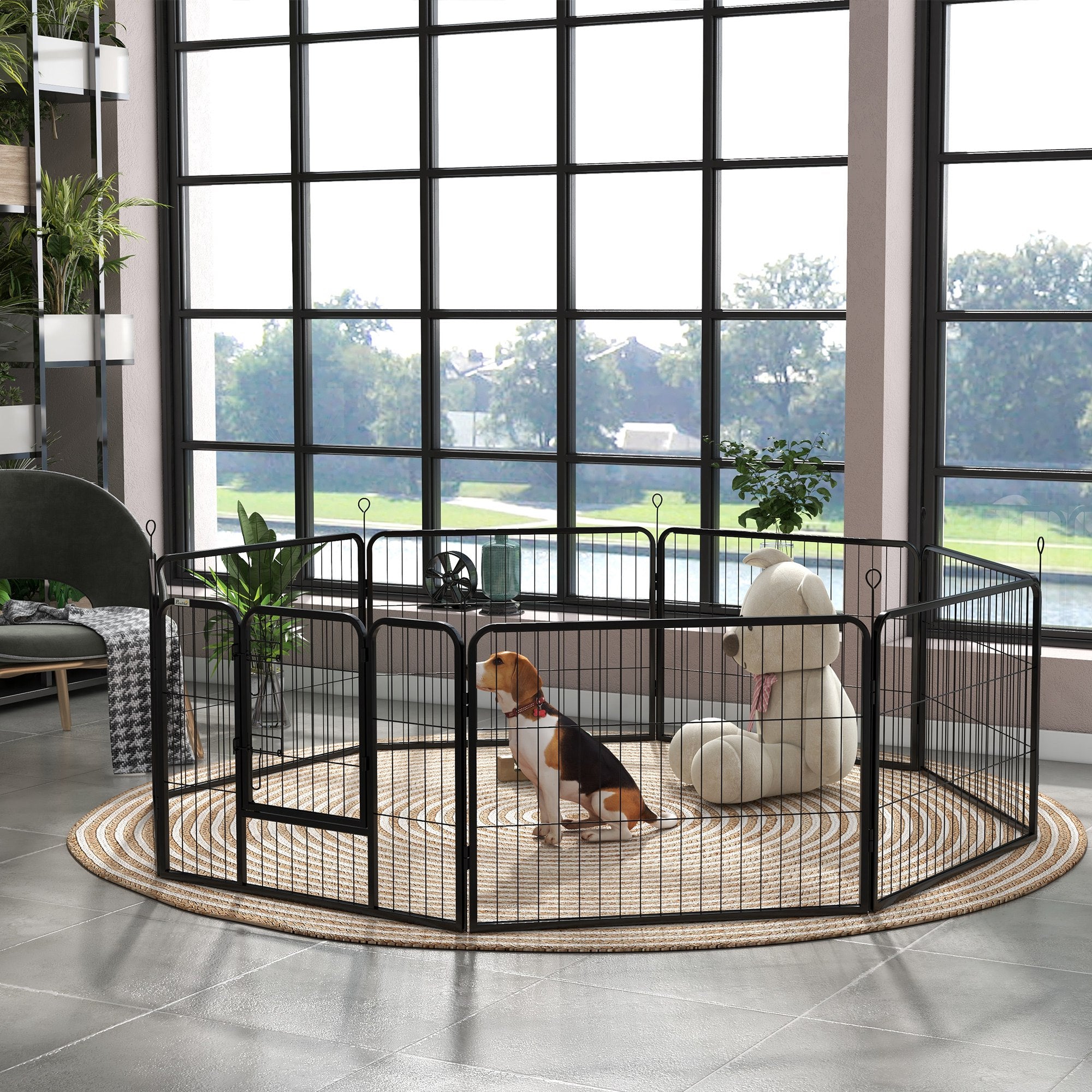 pawhut-enclos-pour-chien-8-panneaux-60-cm-robuste-int-rieur-ext-rieur image 4