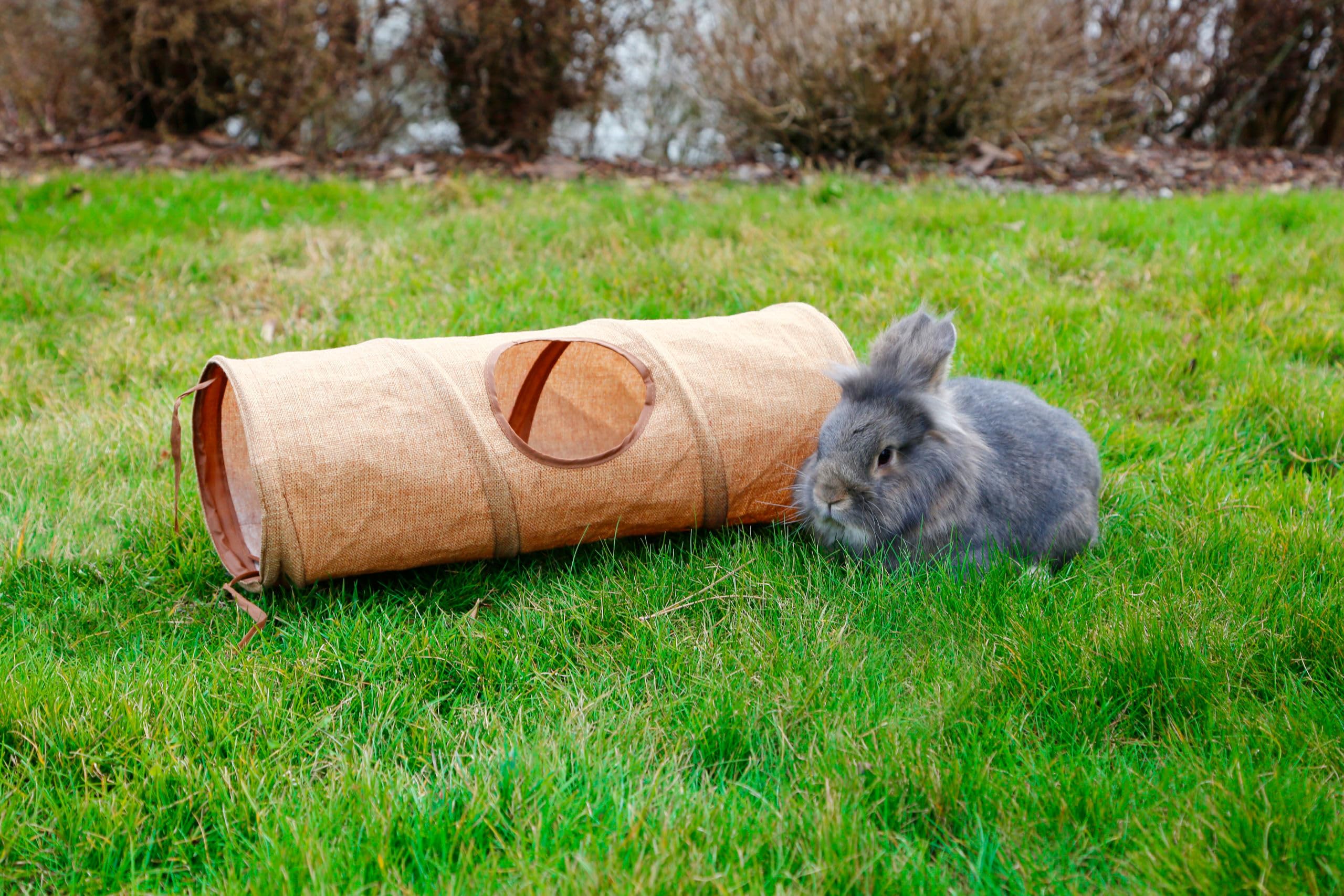 kerbl-pet-tunnel-de-jeu-pour-rongeurs-marron-50-cm-18-cm-toile-3-entr-es image 3