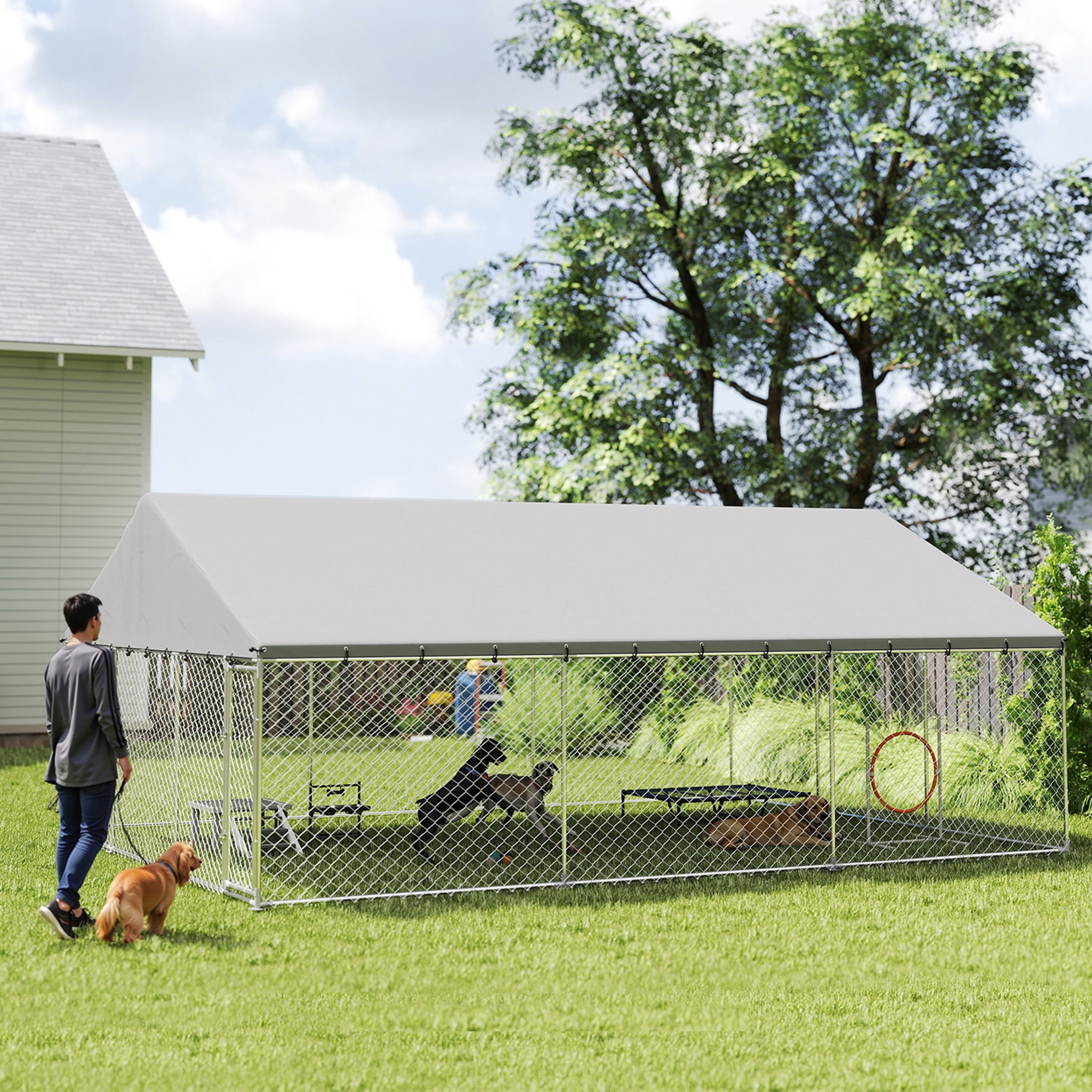 pawhut-enclos-ext-rieur-extra-large-pour-chien-avec-toit-imperm-able-6-1-x-4-6-m image 3