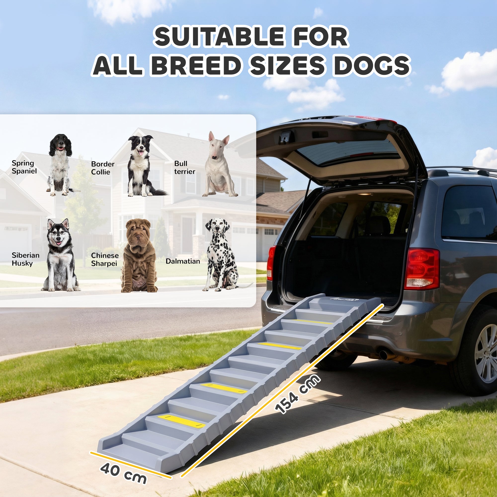 pawhut-rampe-pliable-10-marches-pour-chien-voiture-et-lit-bandes-antid-rapantes- image 5
