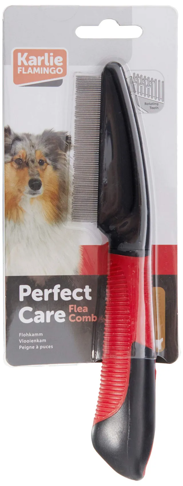 karlie-flamingo-peigne-puces-dents-rotatives-pour-chien-et-chat image 1