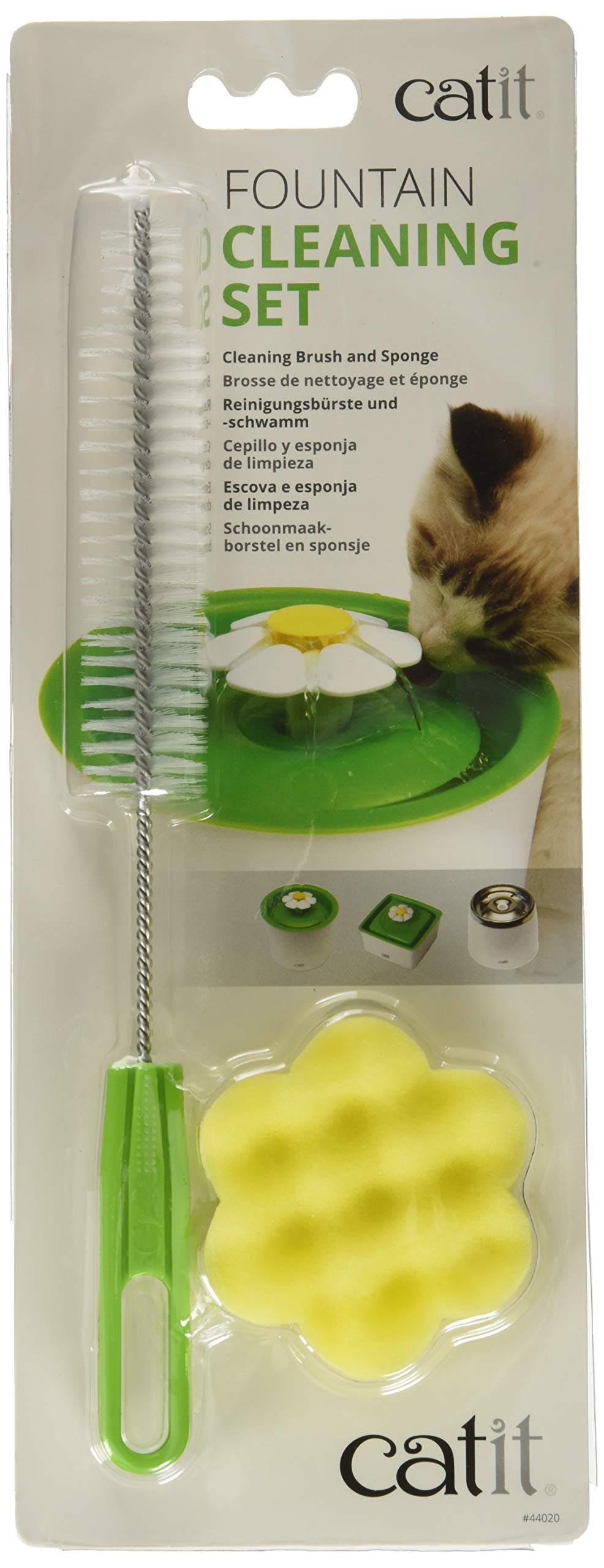 catit-kit-de-nettoyage-pour-fontaine-eau-pour-chat-brosse-ponge-fleur image 2