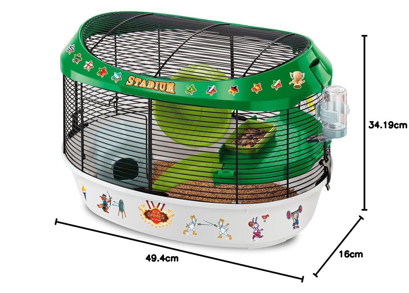 ferplast-stadium-cage-pour-hamster-avec-roue-et-accessoires image 3