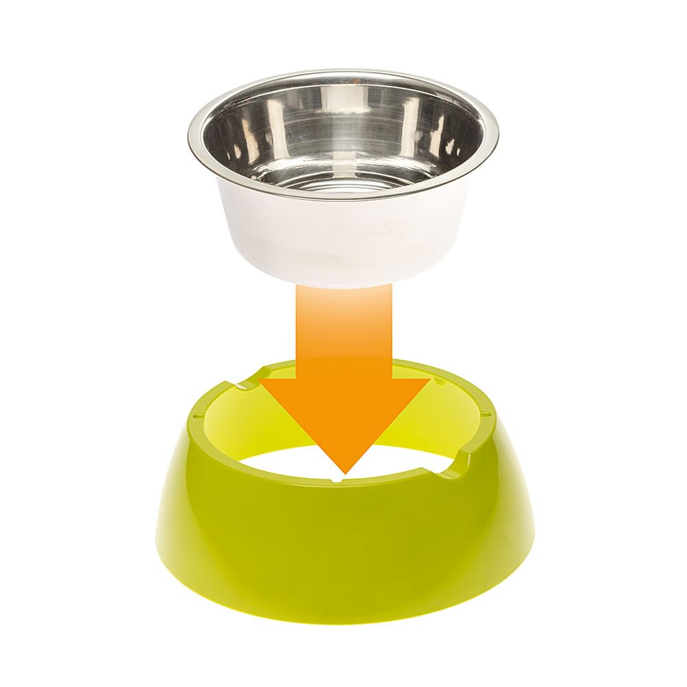 ferplast-jolie-gamelle-chien-et-chat-inox-avec-support-plastique-vert-moyen-0-9- image 5