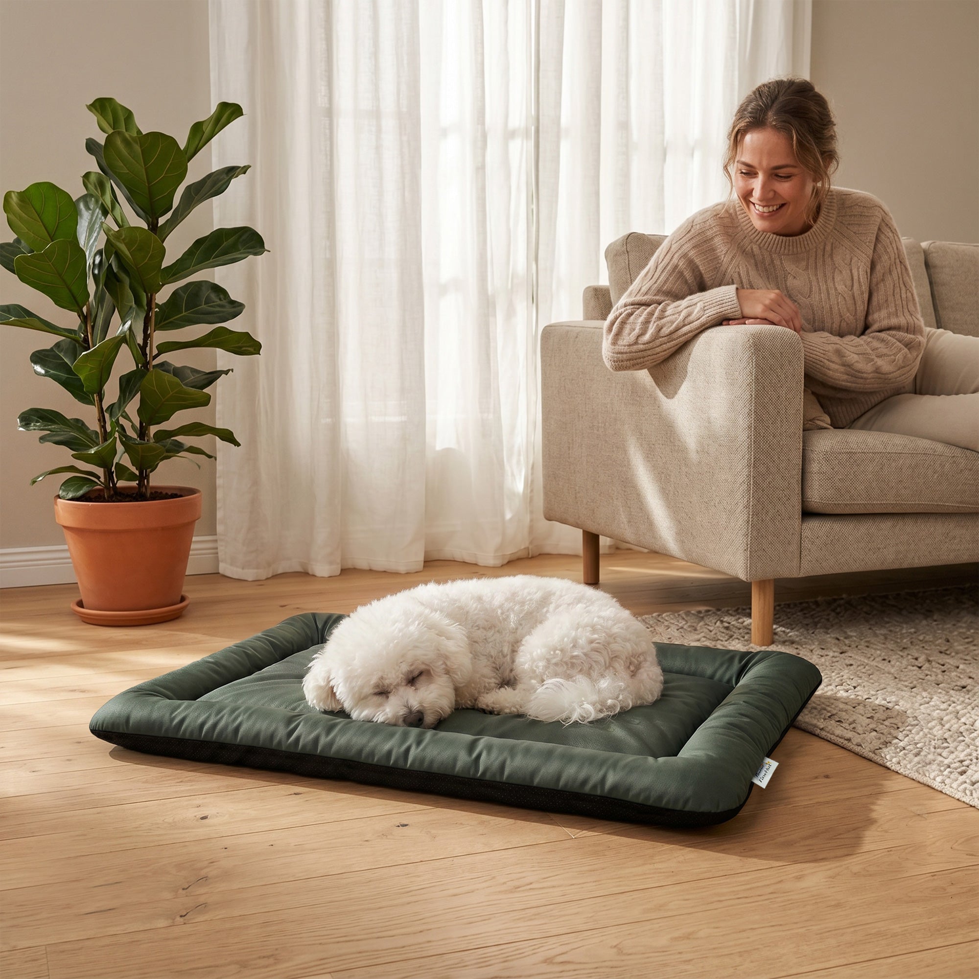 pawhut-lit-imperm-able-pliable-pour-chien-90-x-60-x-5-cm-vert image 3