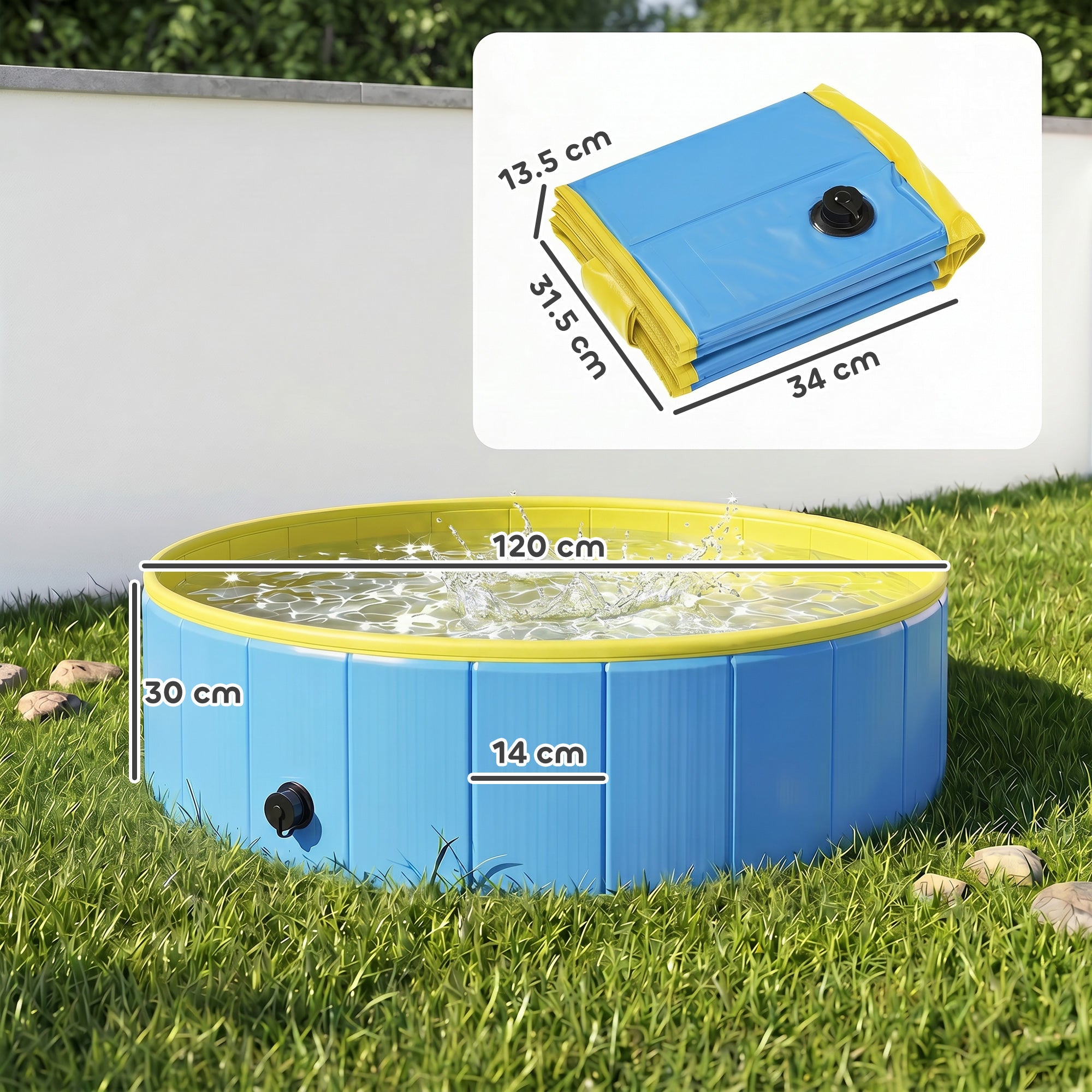pawhut-piscine-pliable-pour-chien-120-x-30-cm-pvc-pais-antid-rapant-bleu-et-jaun image 5
