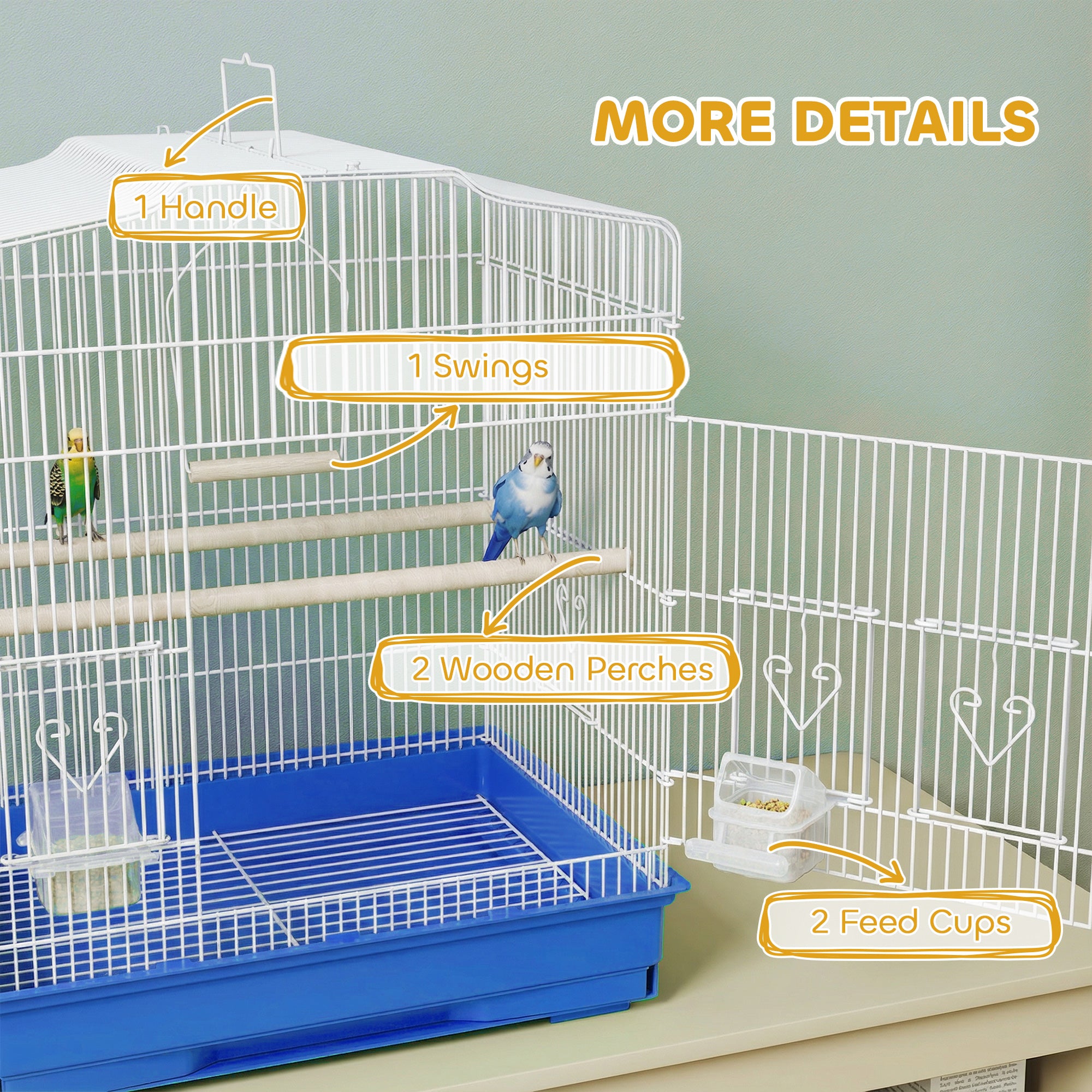 pawhut-cage-pour-oiseaux-23-pour-pinsons-canaris-et-perruches-avec-perchoirs-por image 8