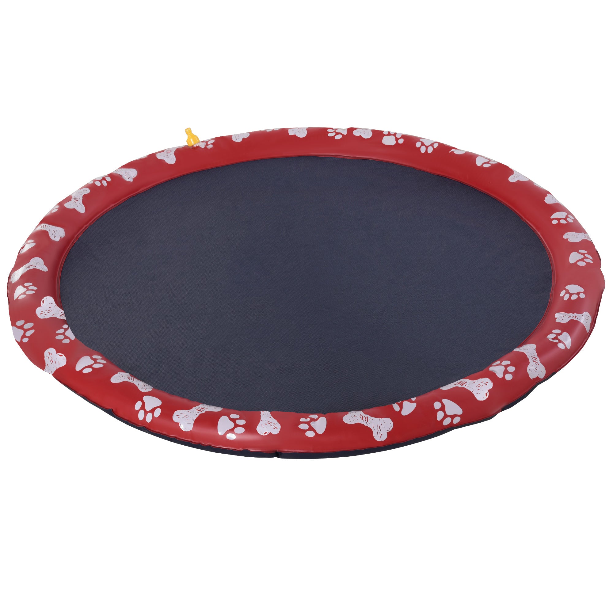 pawhut-tapis-splash-pad-chien-150-cm-rouge-antid-rapant-arrosage-pliable-ext-rie image 2