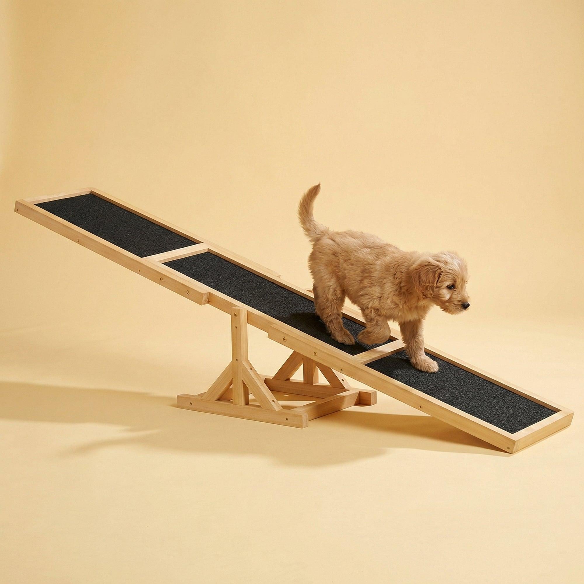 pawhut-pupstacle-bascule-agility-chien-71-pouces-bois-antid-rapant-jaune image 4